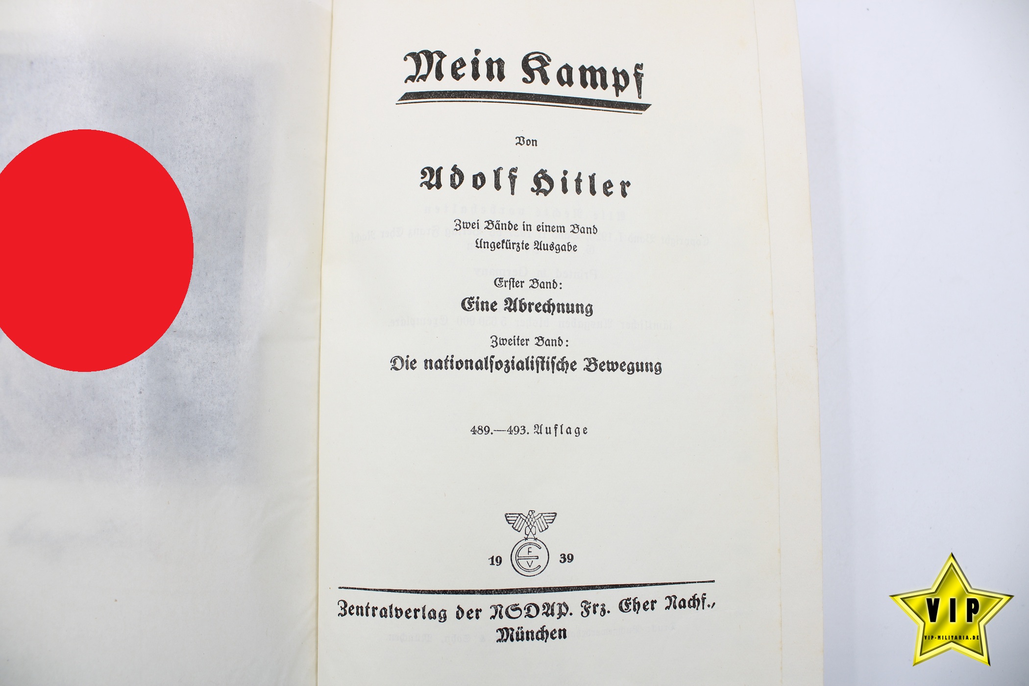 Mein Kampf 1939 Hochzeitsausgabe mit Stadtwappen München im Schuber 