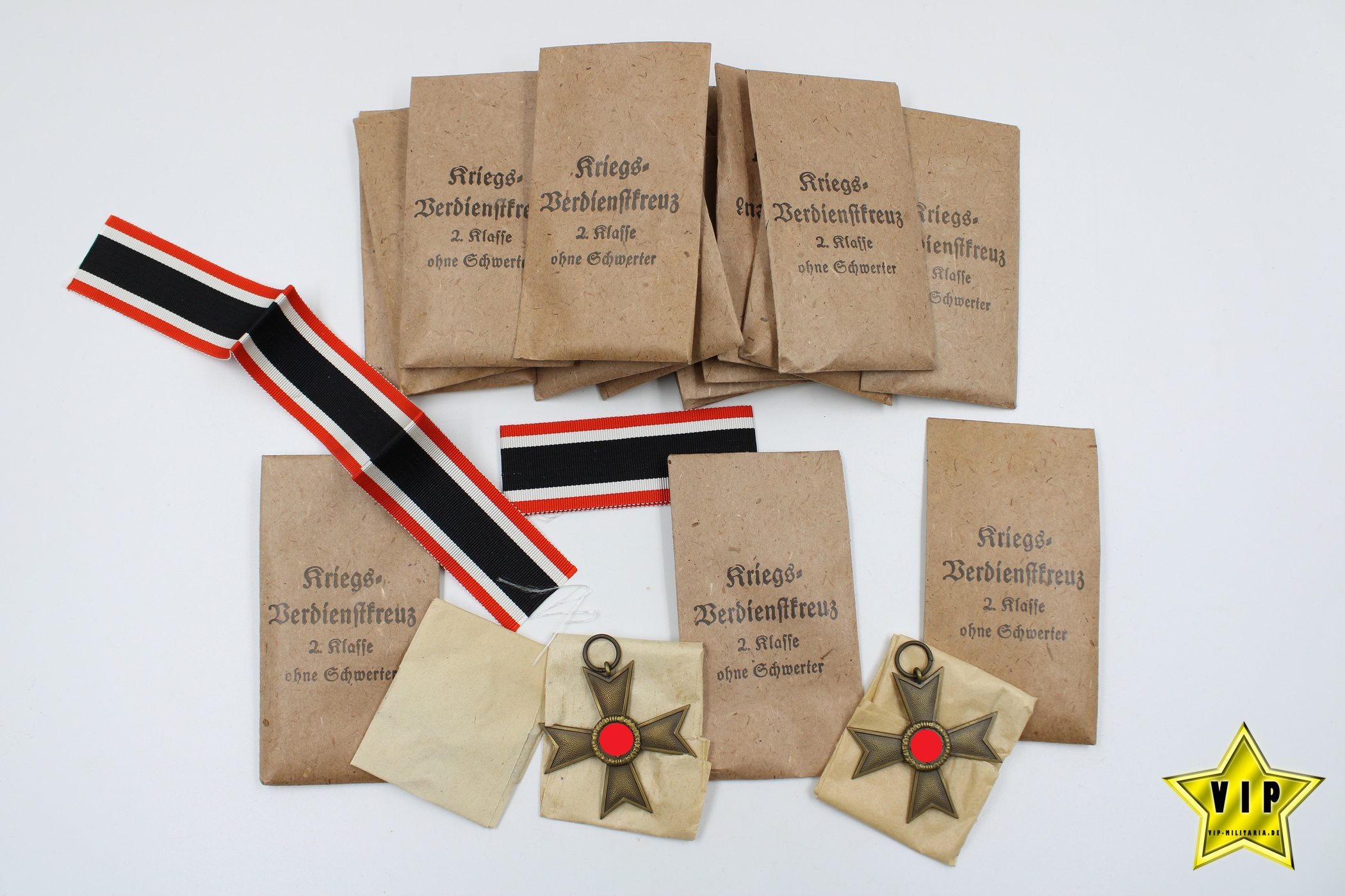 Kriegsverdienstkreuz 2. Klasse ohne Schwerter in Verleihungstüte Deschler & Sohn, München