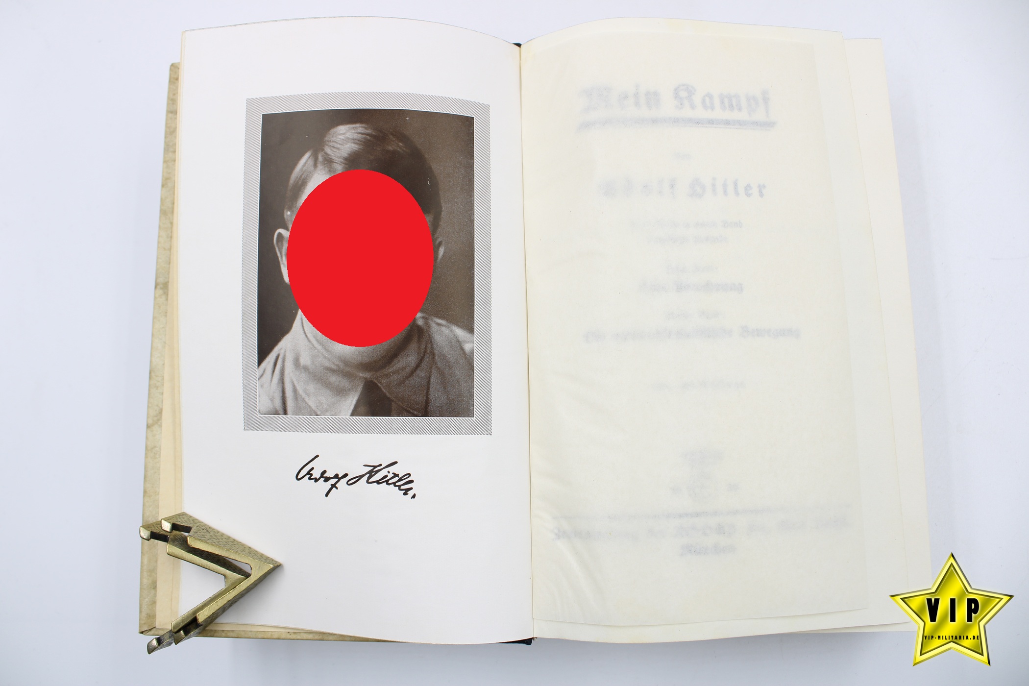 Mein Kampf 1939 Hochzeitsausgabe mit Stadtwappen München und Widmung