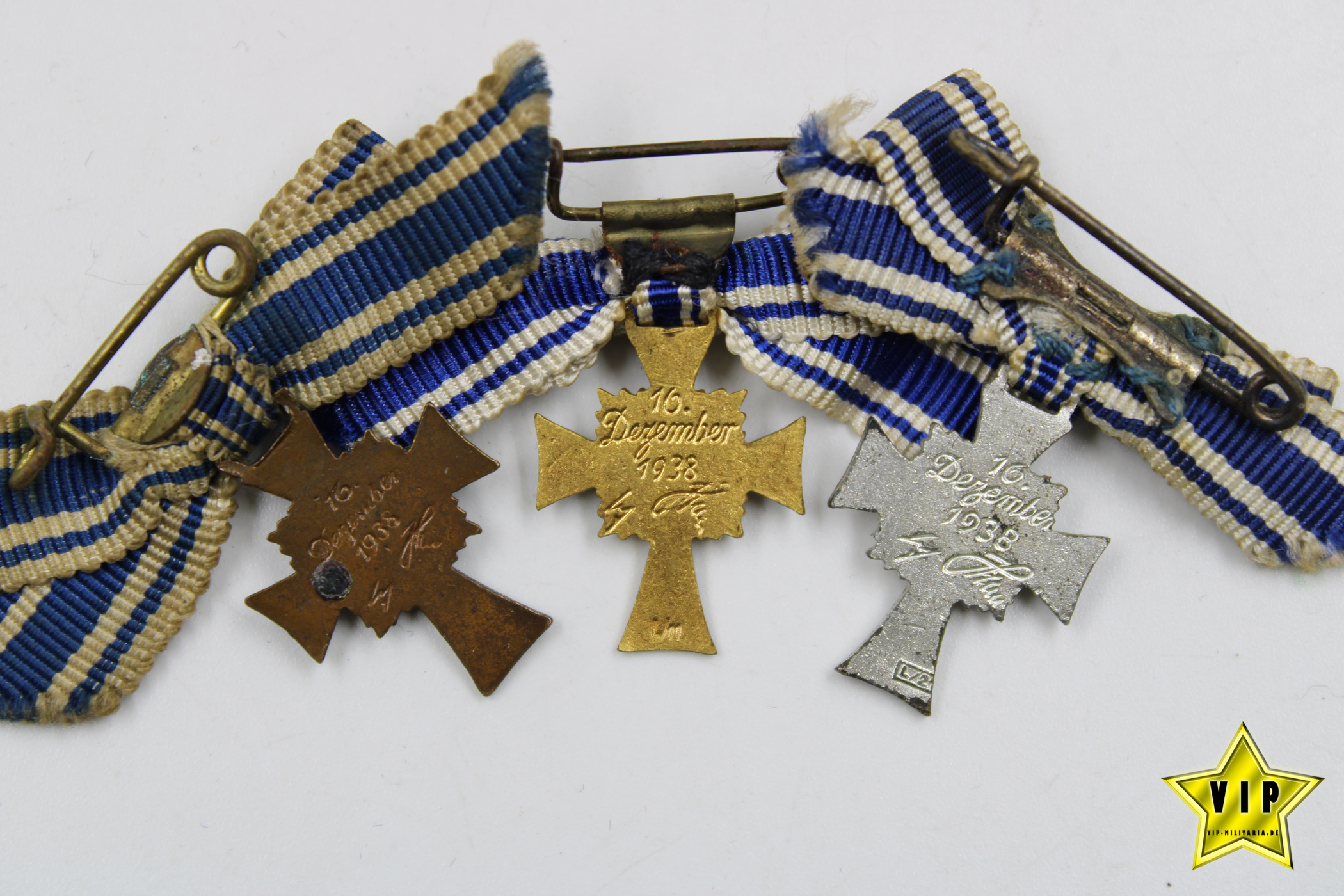 Mutterkreuz Gold+Silber+Bronze Miniatur