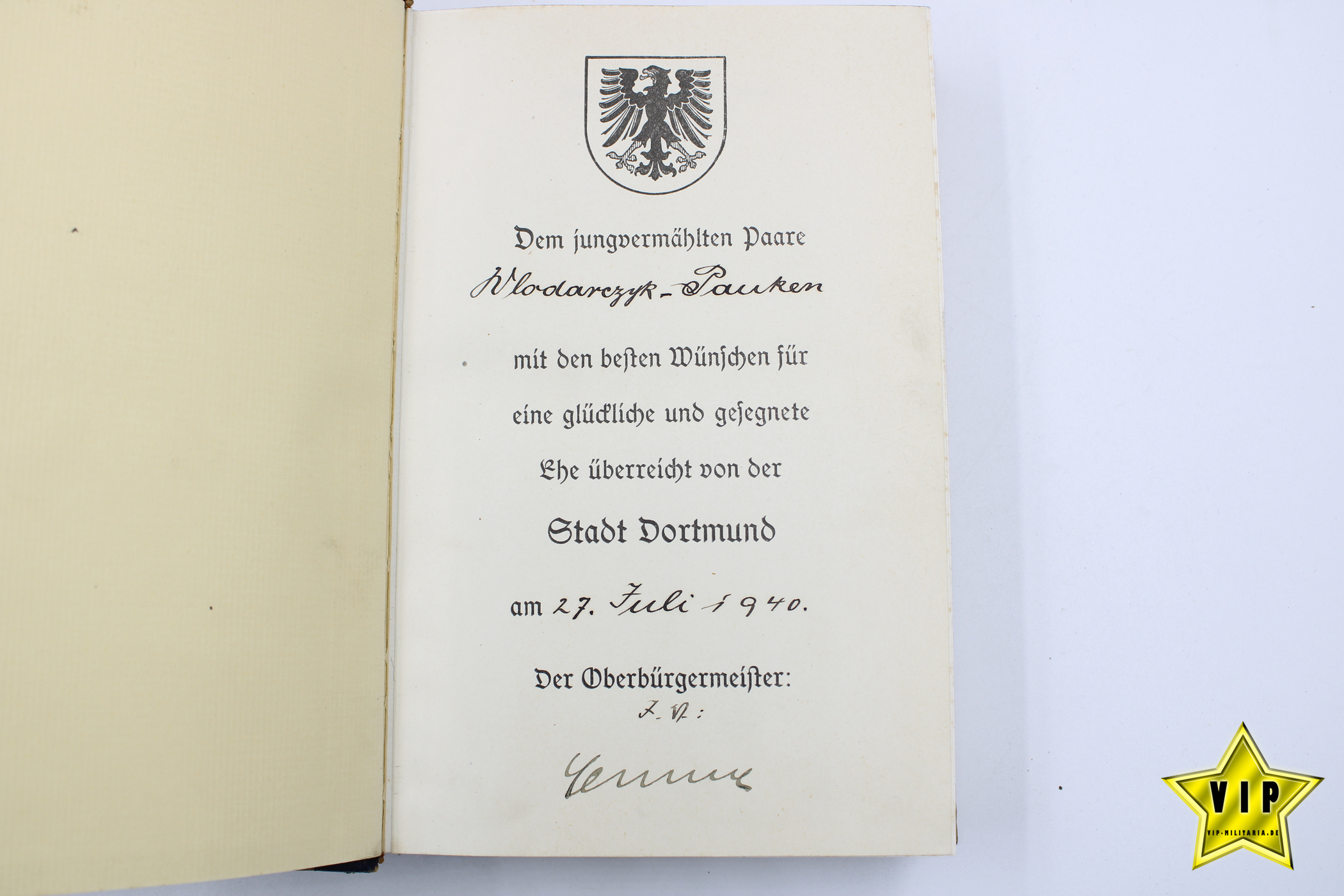 Mein Kampf 1940 Hochzeitsausgabe der Stadt Dortmund