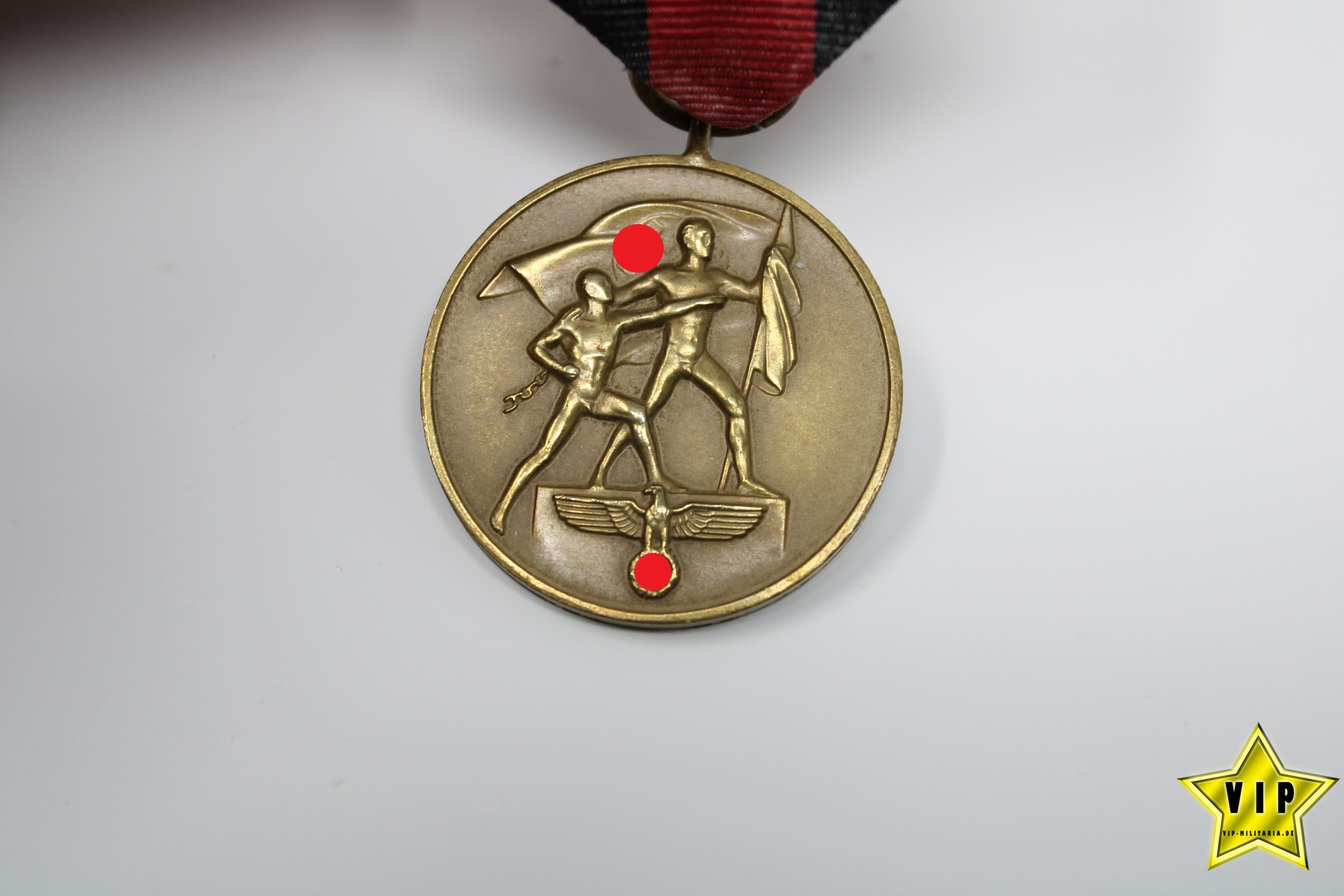 Anschluss Medaille 1. Oktober Sudetenland mit Prager Burg Auflage im Etui