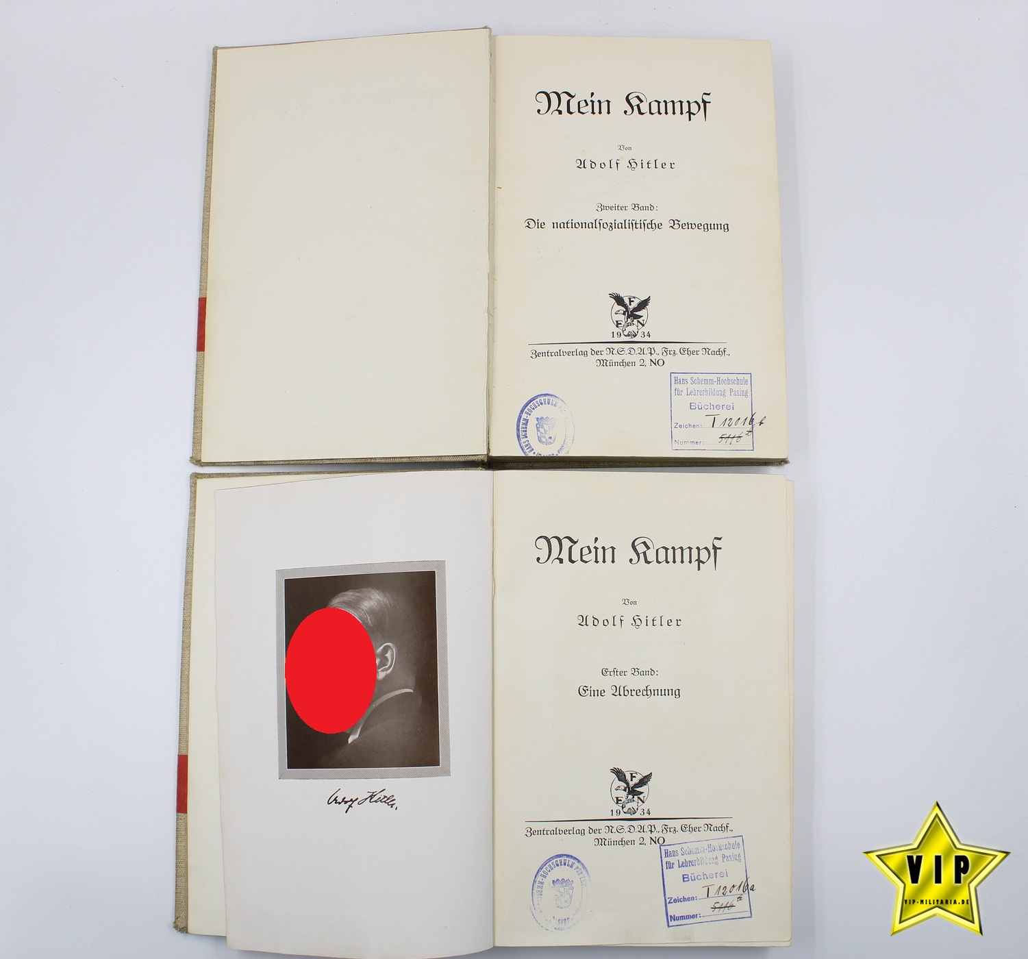 Mein Kampf Geschenkausgabe 2 Bände von 1934 Band 1 + 2 Bücherei Ausgabe