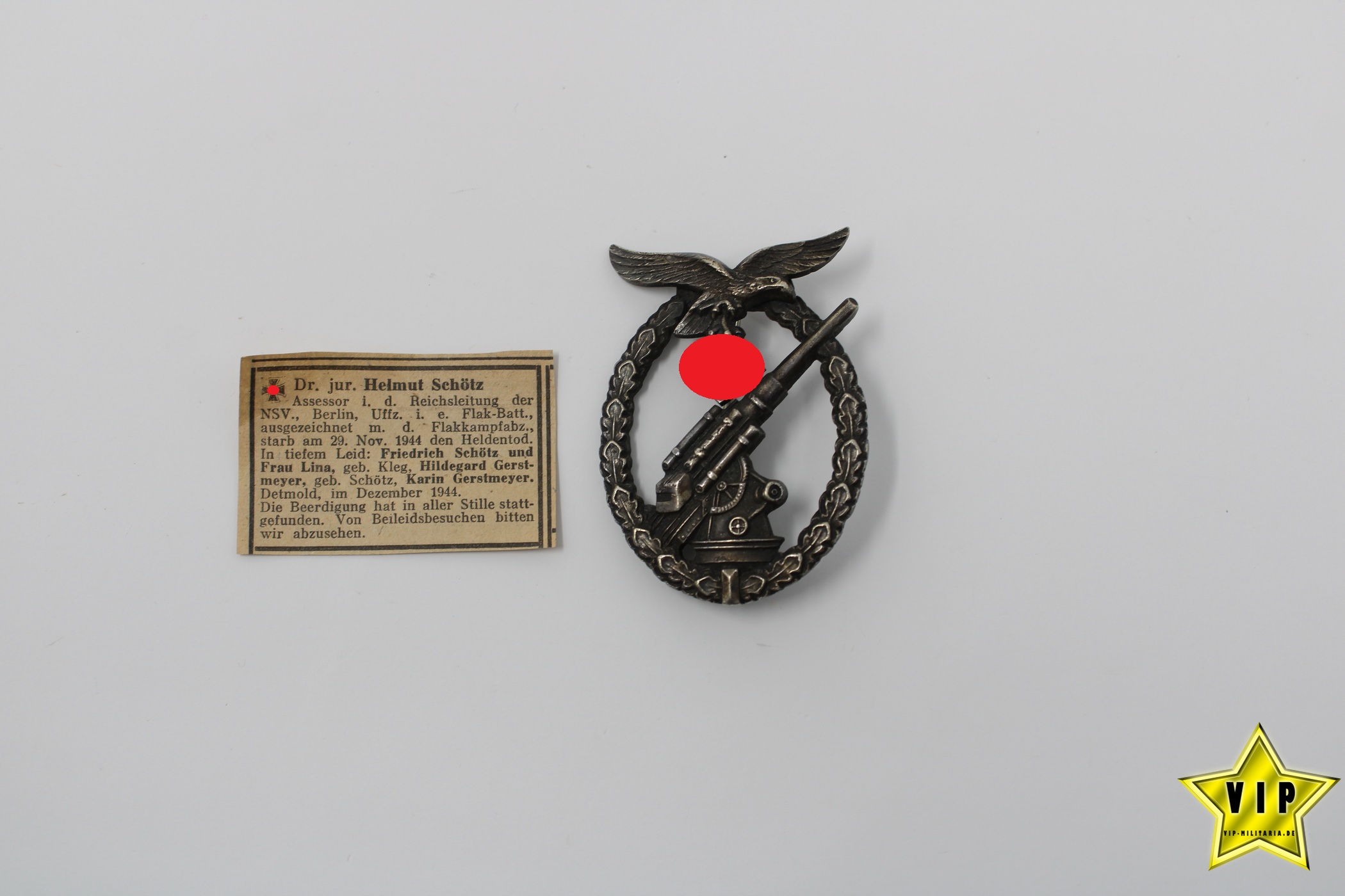 Flakkampfabzeichen der Luftwaffe Juncker