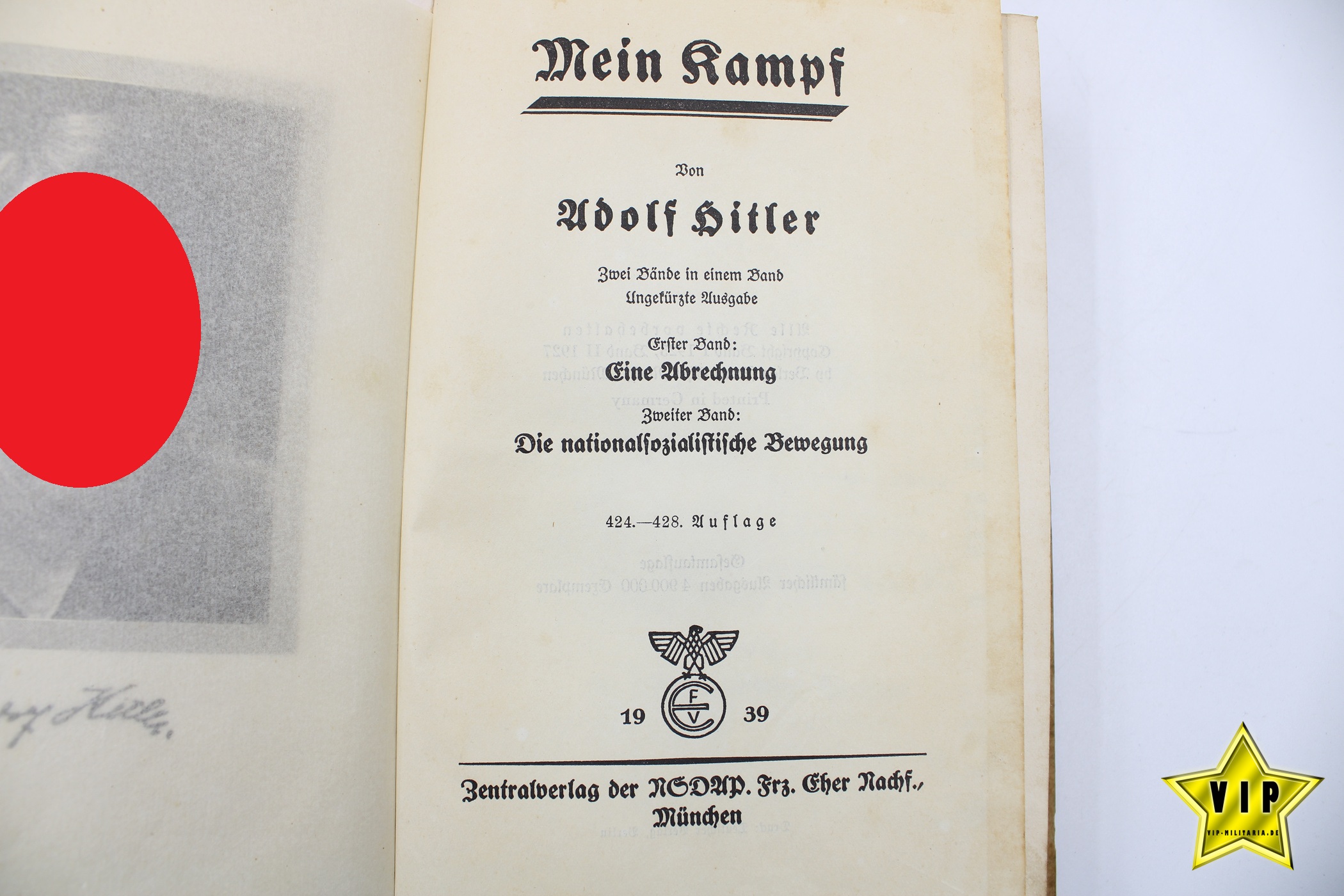 Mein Kampf 1939 mit Stadtwappen aus Oberhausen mit Goldschnitt