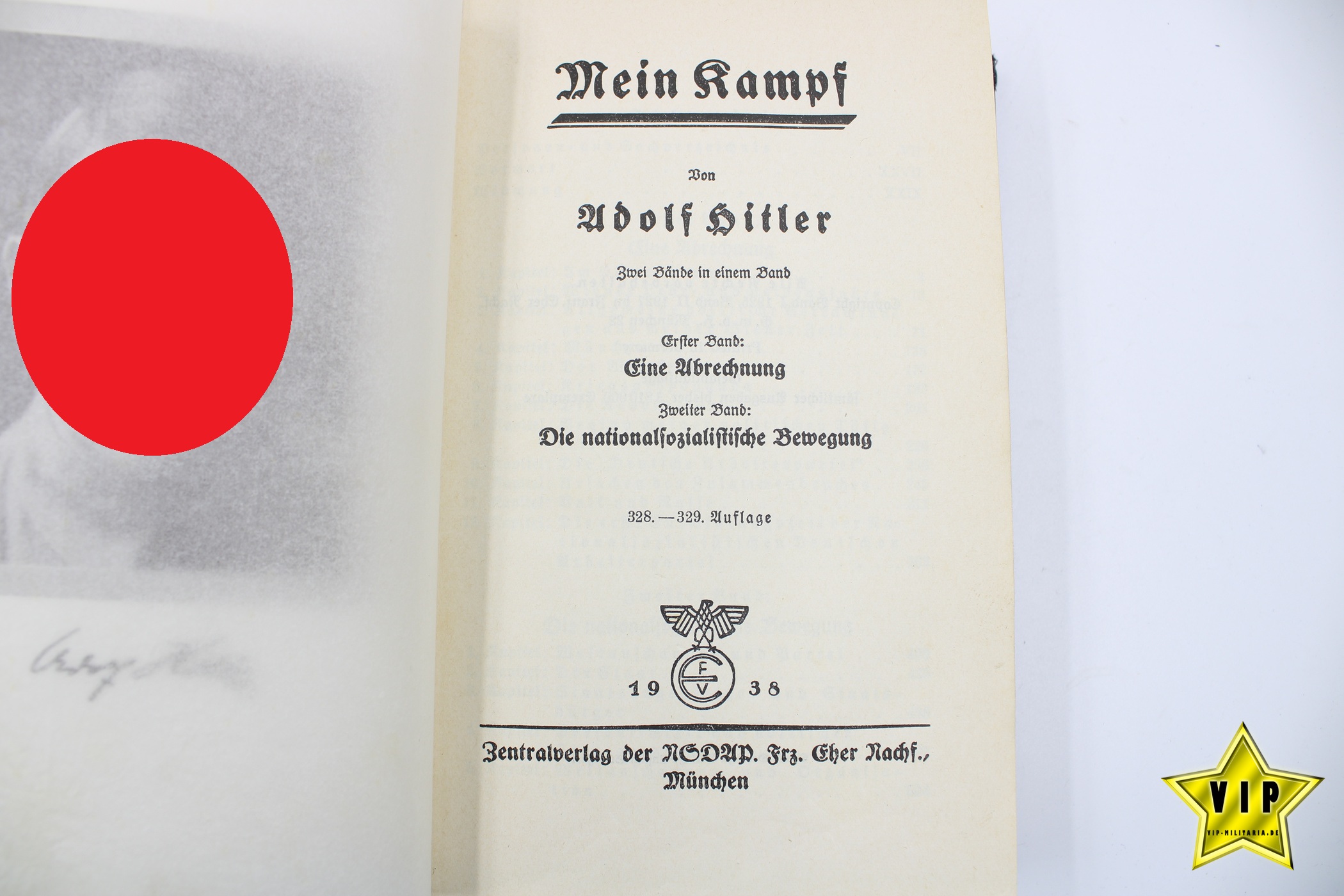 Mein Kampf 1938 Volksausgabe mit Widmung