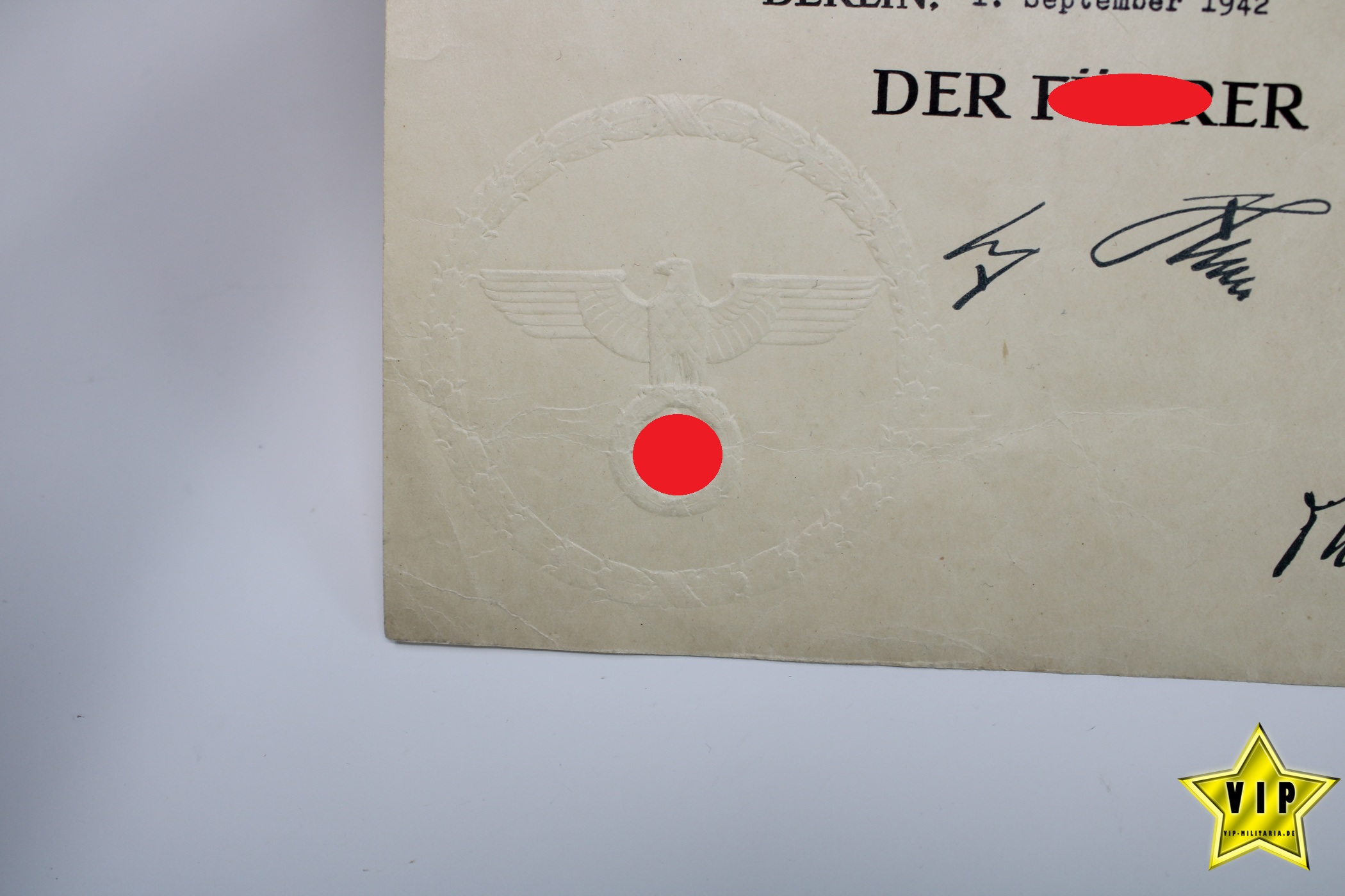 Kriegsverdienstkreuz 1939 ohne Schwerter 2. Klasse mit Verleihungsurkunde