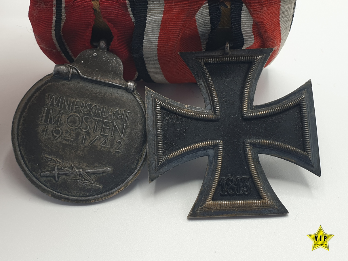 Zweier-Spange Eisernes Kreuz 2. Klasse + Ostmedaille