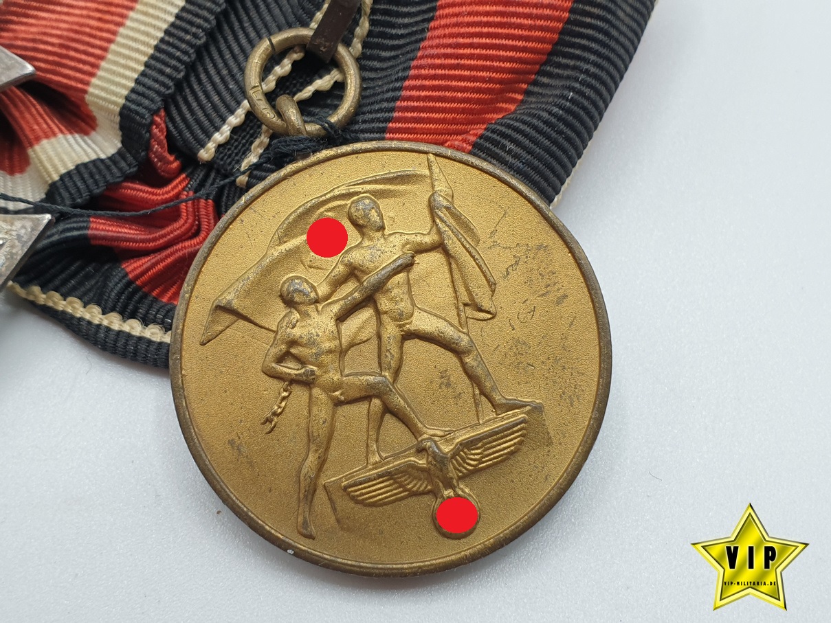 Zweier-Spange Eisernes Kreuz + Anschlussmedaille
