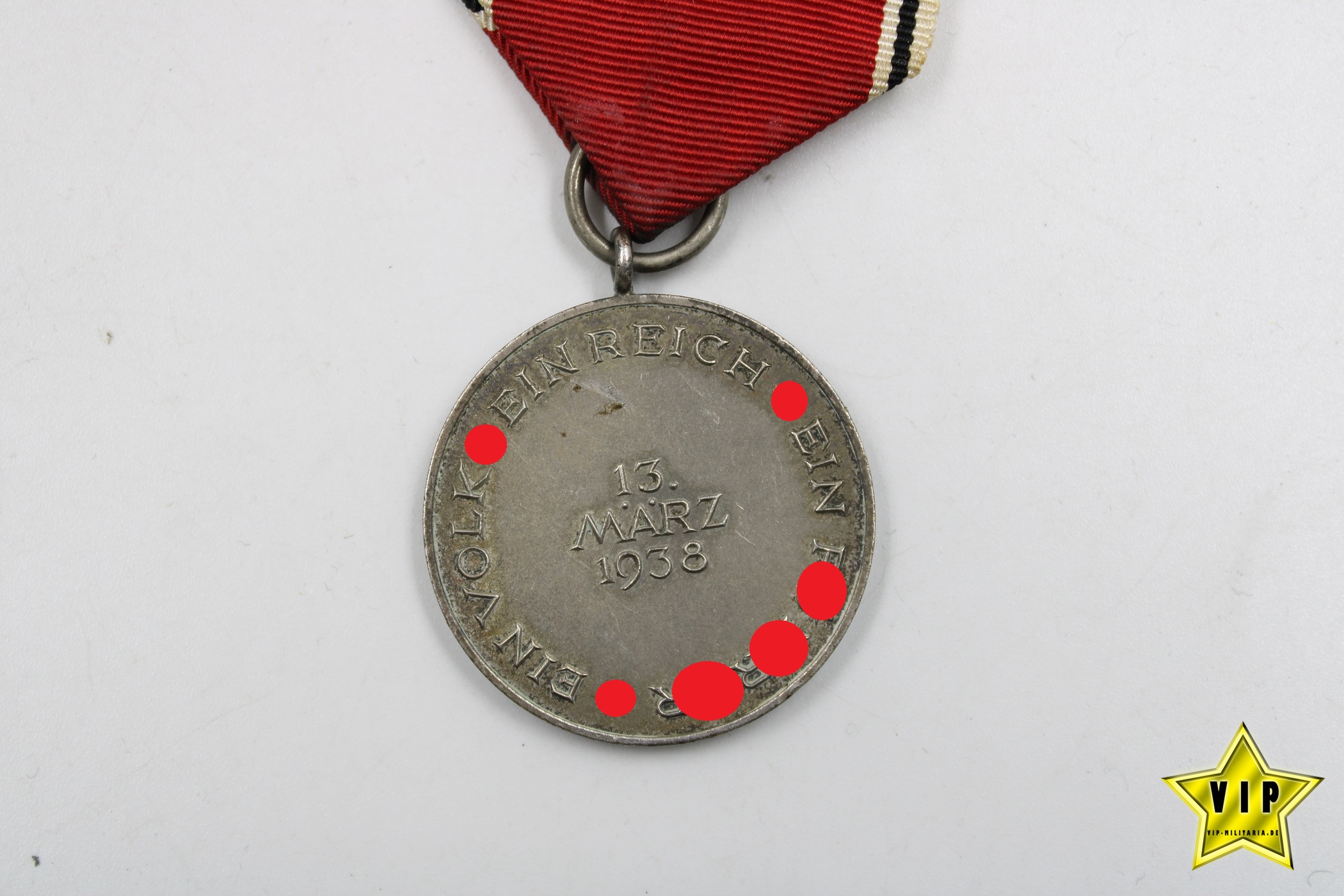 Anschluss Medaille 13. März 1938 Österreich am Trageband