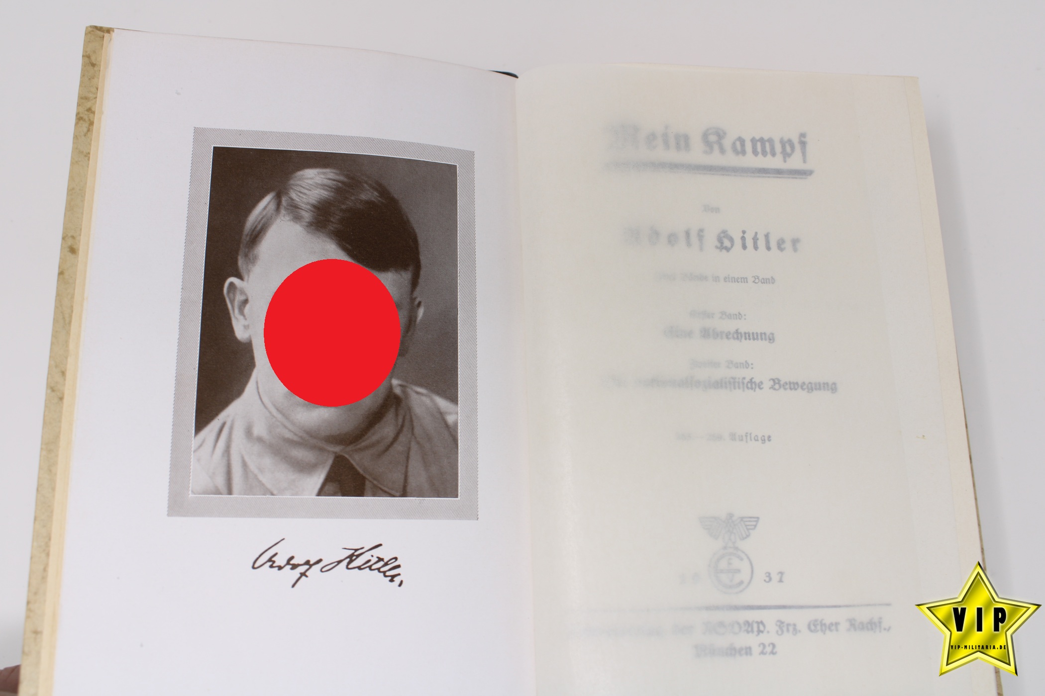 Mein Kampf mit Stadtwappen München 1937 mit Widmung