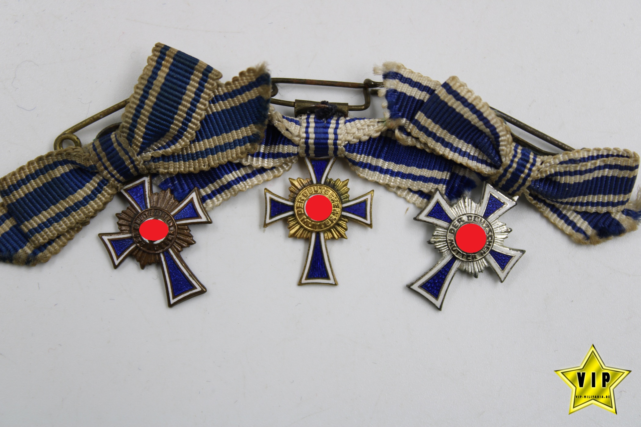 Mutterkreuz Gold+Silber+Bronze Miniatur