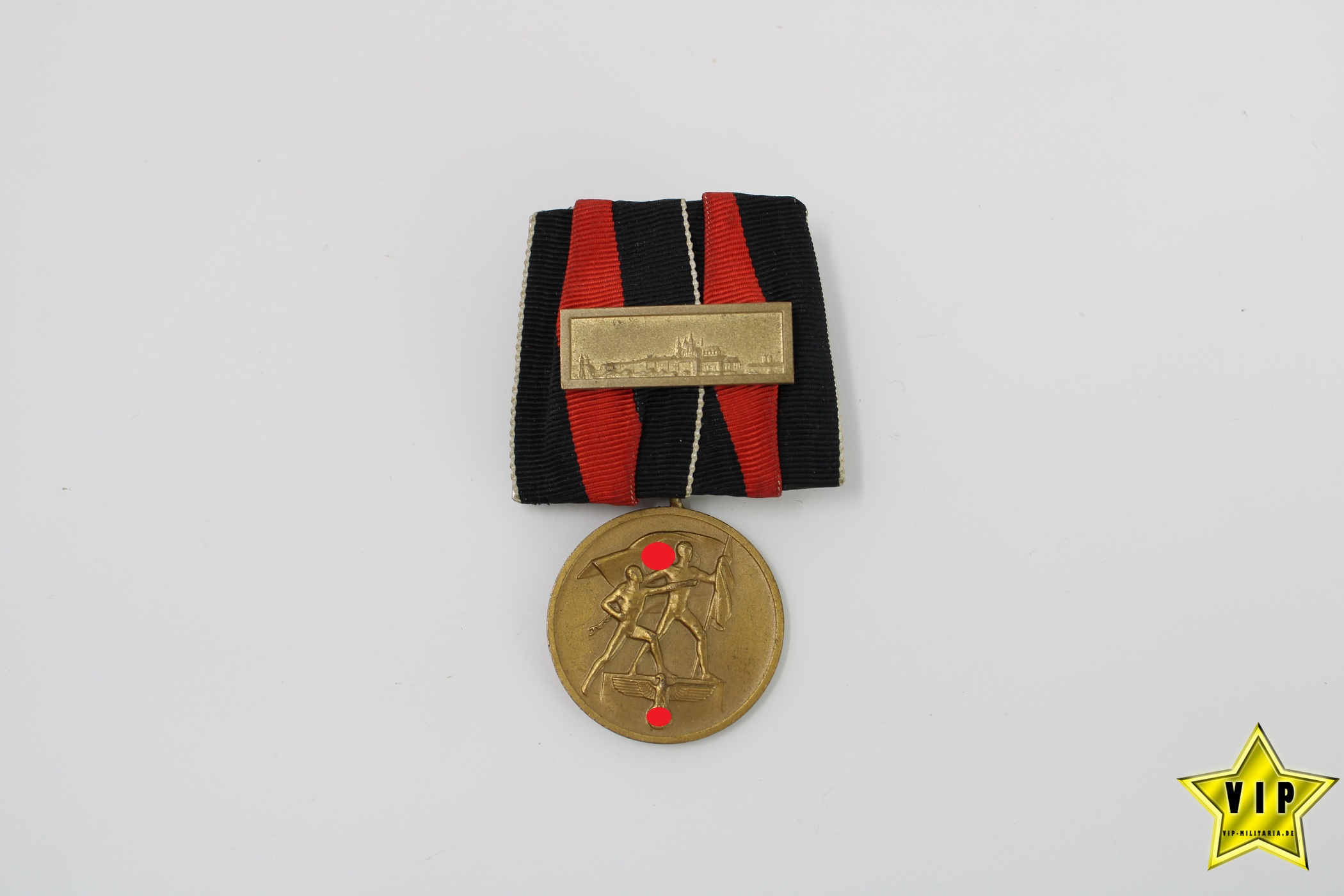 MEDAILLE 1. OKTOBER SUDETENLAND ANSCHLUSSMEDAILLE PRAGER BURG AUFLAGE