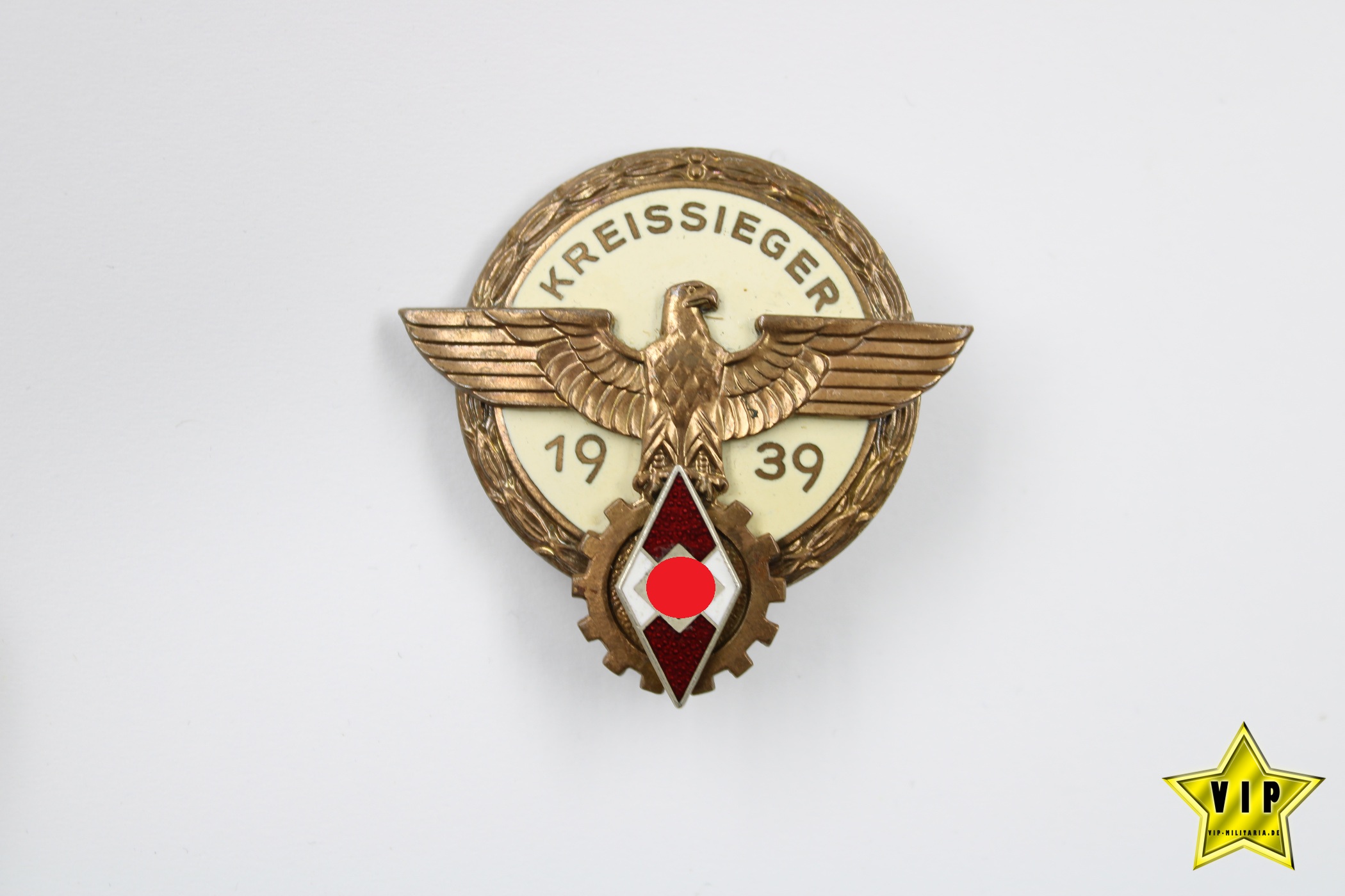 Hitlerjugend HJ Kreissieger Abzeichen Ehrenzeichen im Reichsberufswettkampf 1939