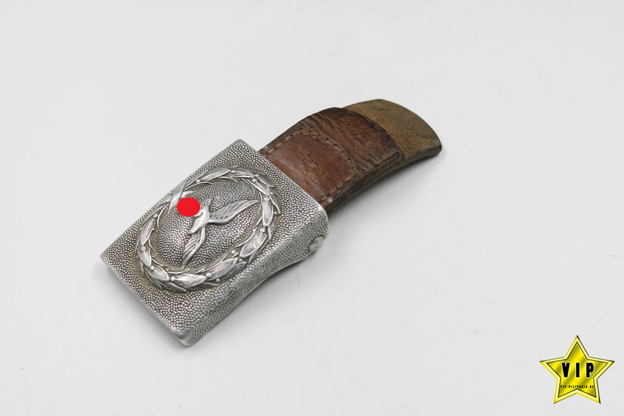 Luftwaffe Koppelschloss mit Lederzunge und Hersteller