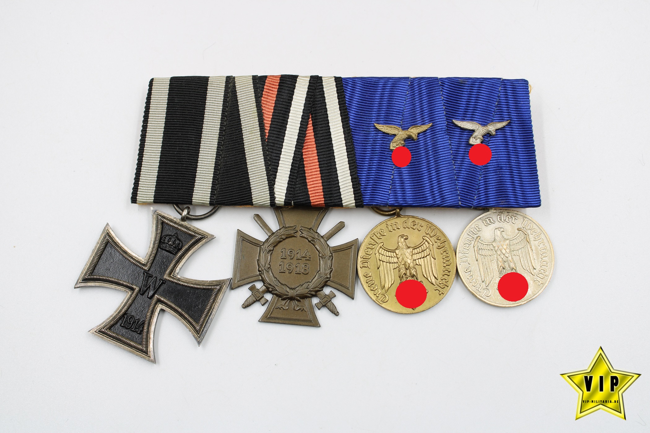 Wehrmacht vierer Spange Eisernes Kreuz 1914 + Bandspange