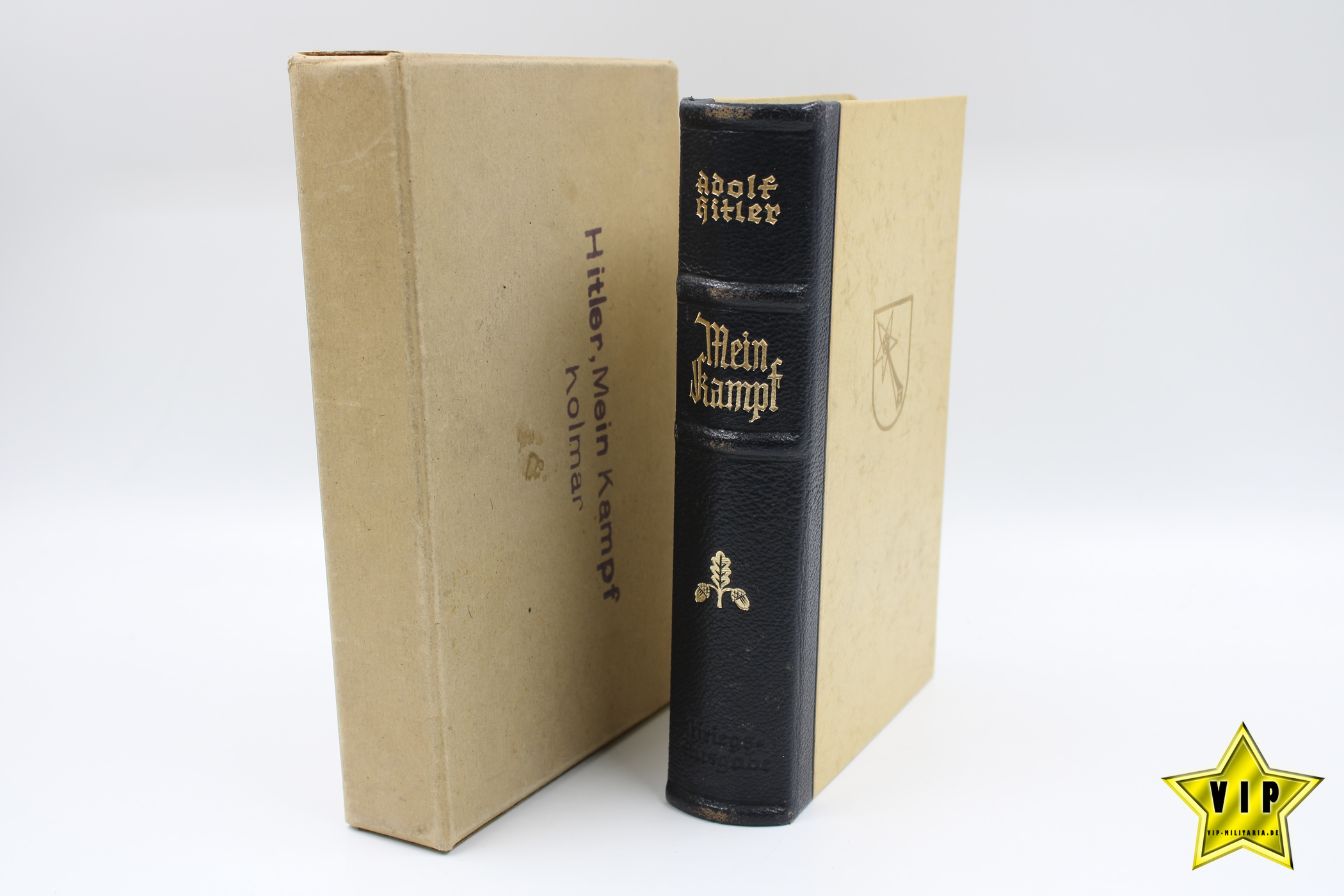 Adolf Hitler Mein Kampf im Schuber 1942 mit Stadtwappen Kolmar in Lateinschrift