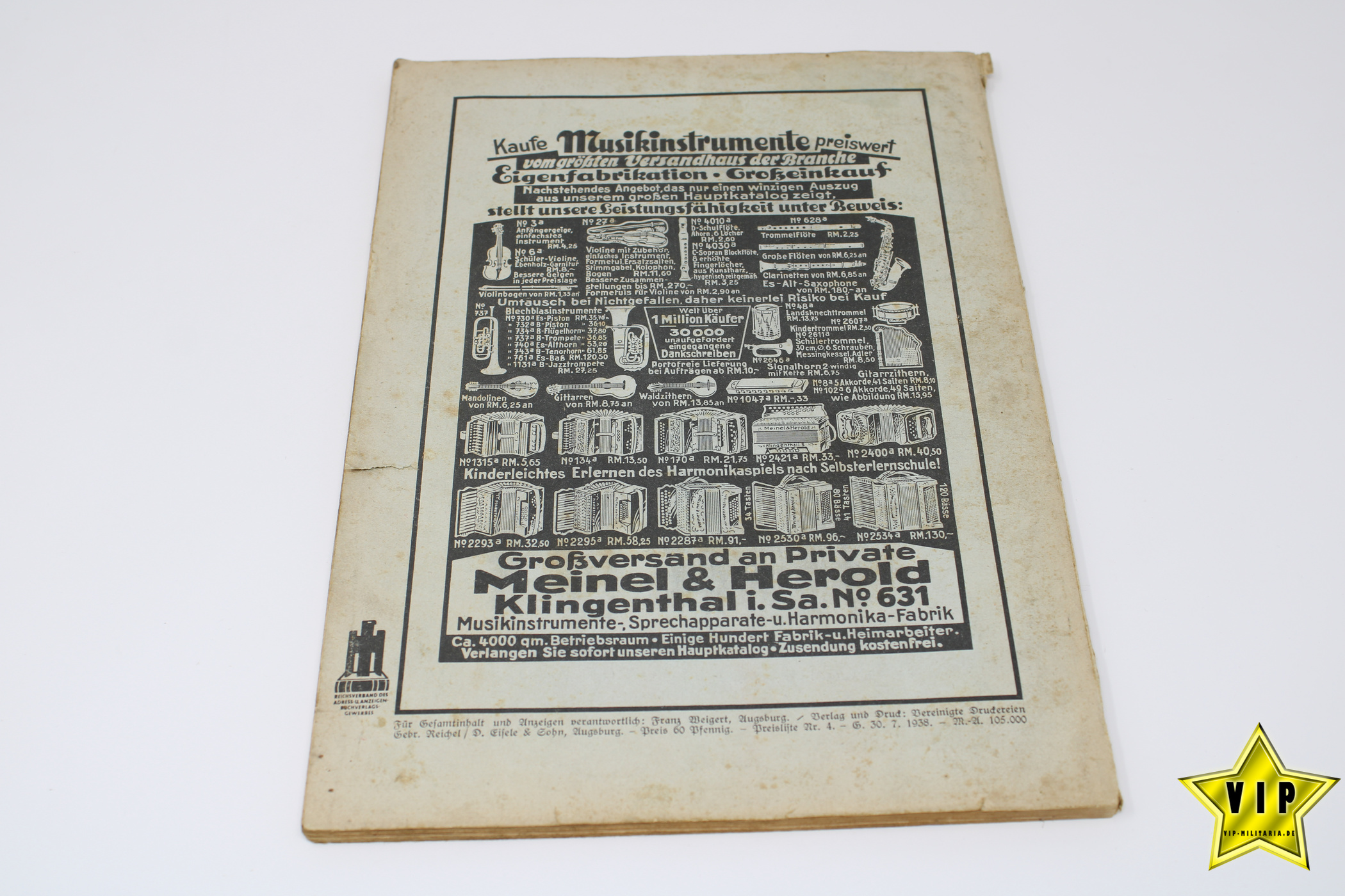 Bayrischer Krieger Kalender 1938
