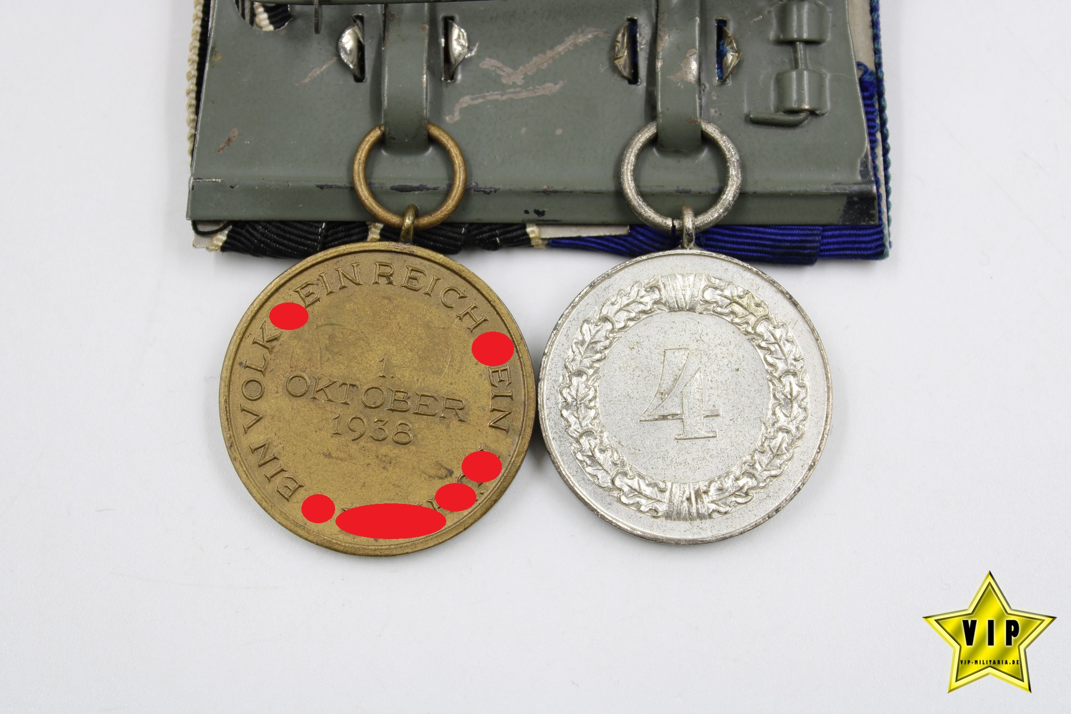 Zweier Spange Wehrmacht & Anschlussmedaille Sudetenland mit Prager Burg