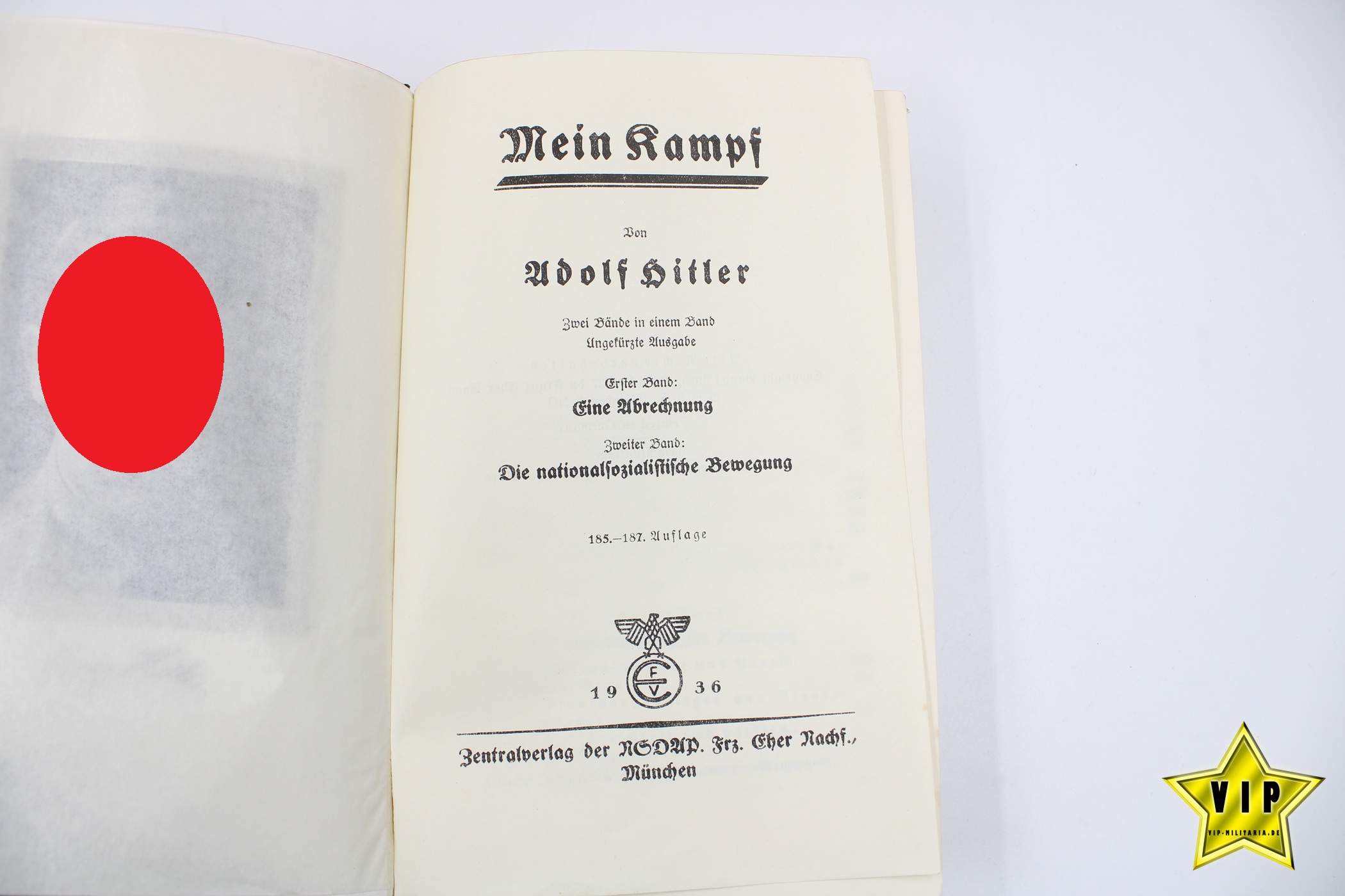 Mein Kampf 1936 mit Stadtwappen der Stadt München im Schuber 