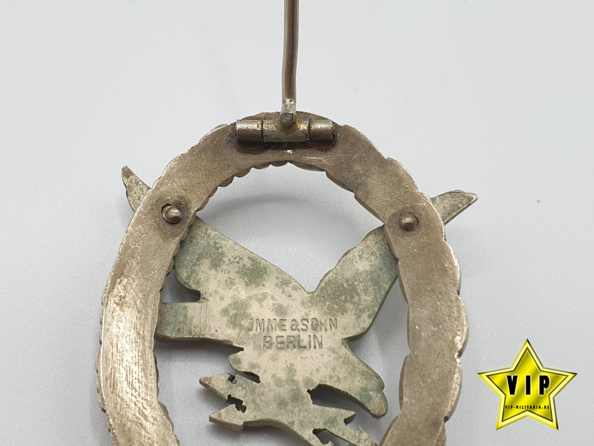 Fliegerschützenabzeichen der Luftwaffe mit Blitzbündel im Etui