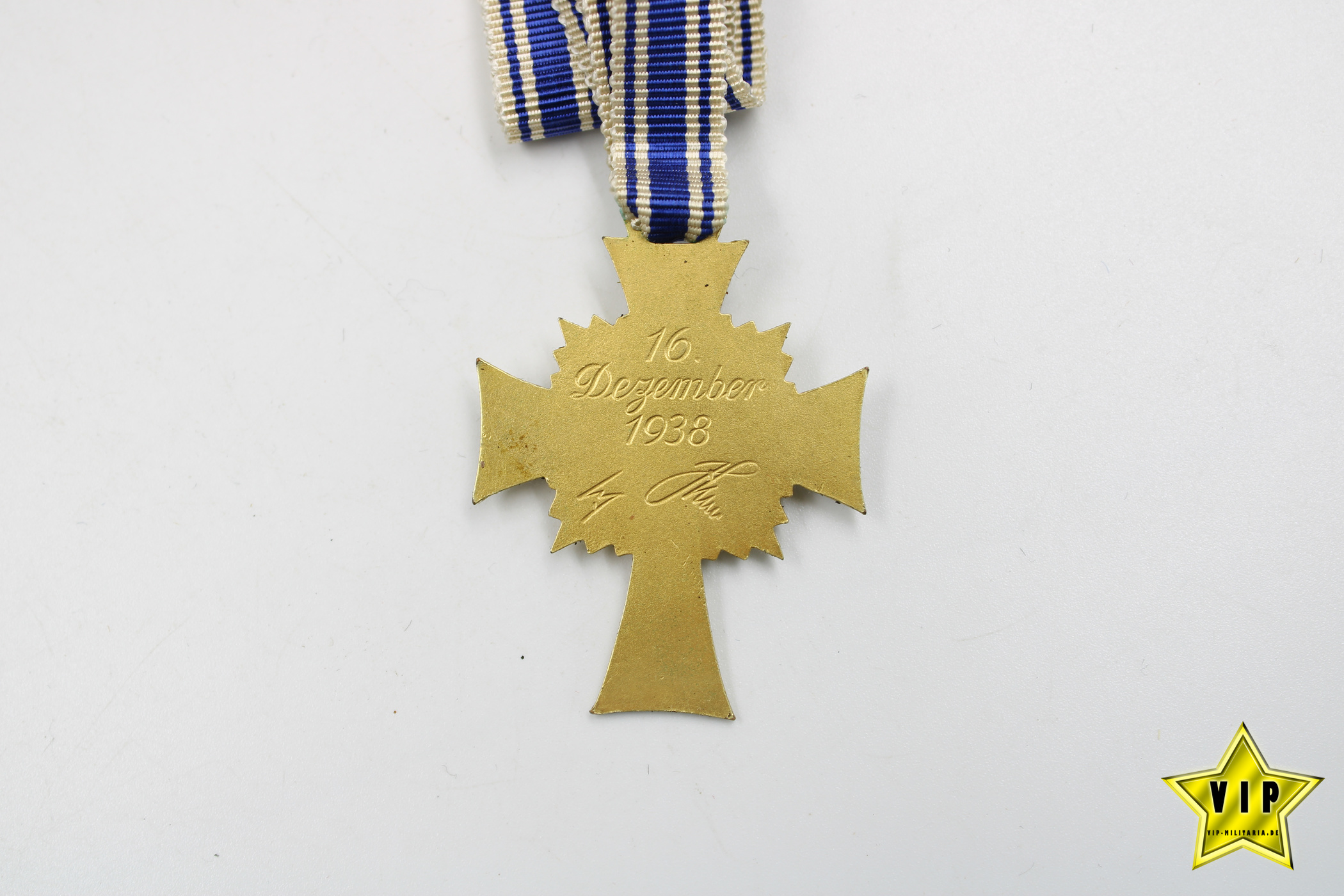 Mutterkreuz Gold im Verleihungsetui mit Hersteller 