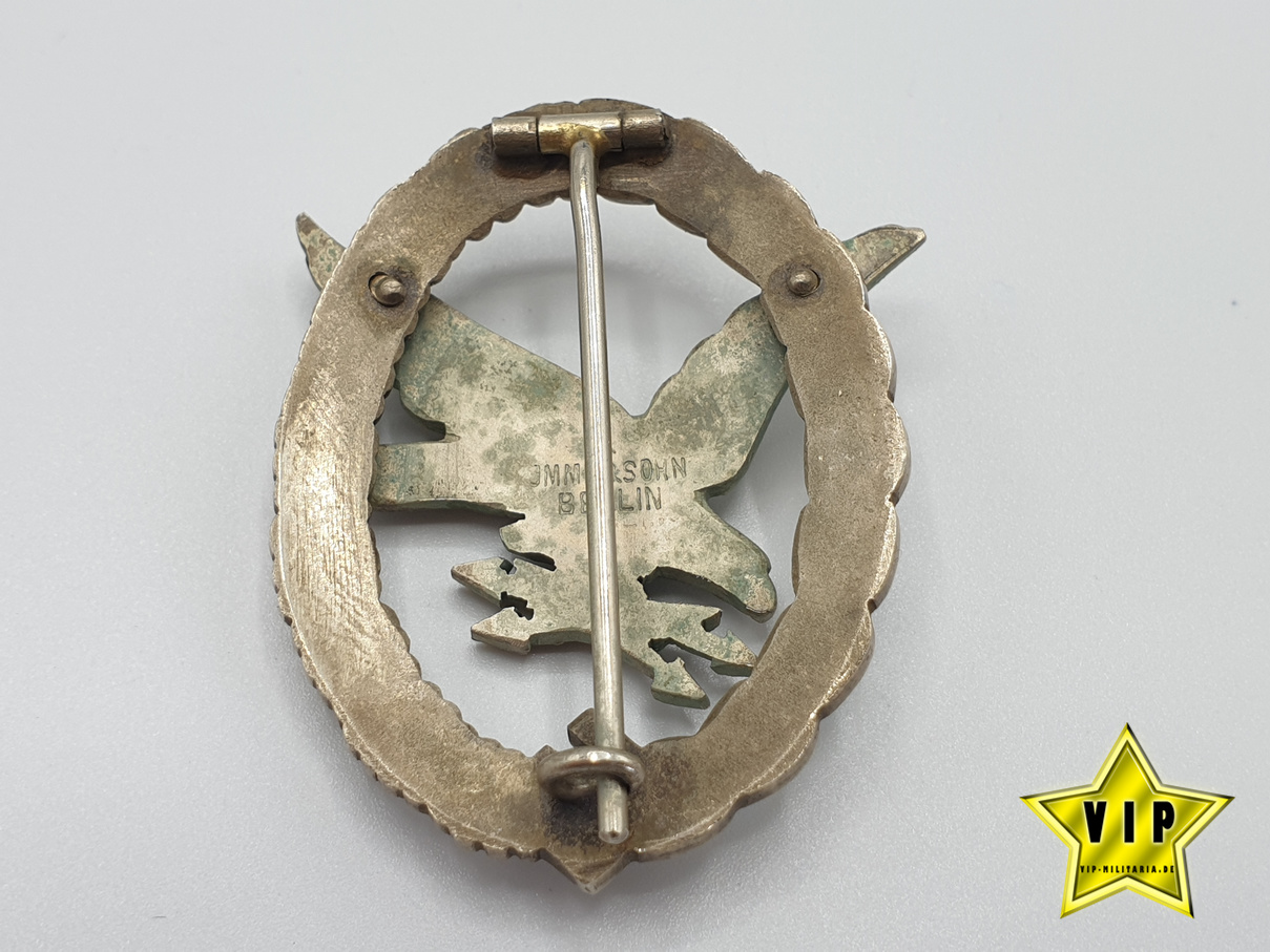 Fliegerschützenabzeichen der Luftwaffe mit Blitzbündel im Etui