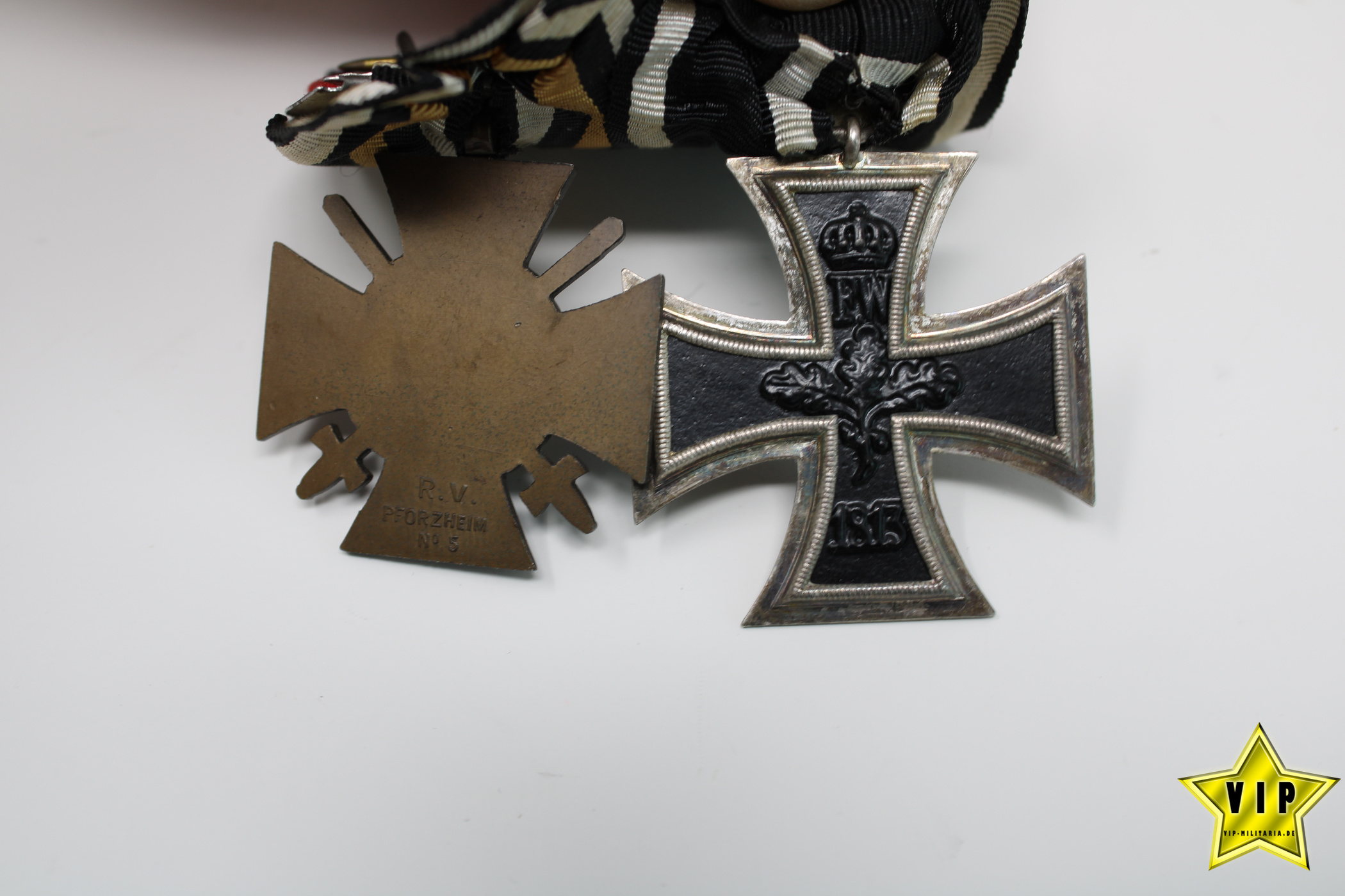 Zweier Spange Eisernes Kreuz 1914 & Frontkämpfer Ehrenkreuz