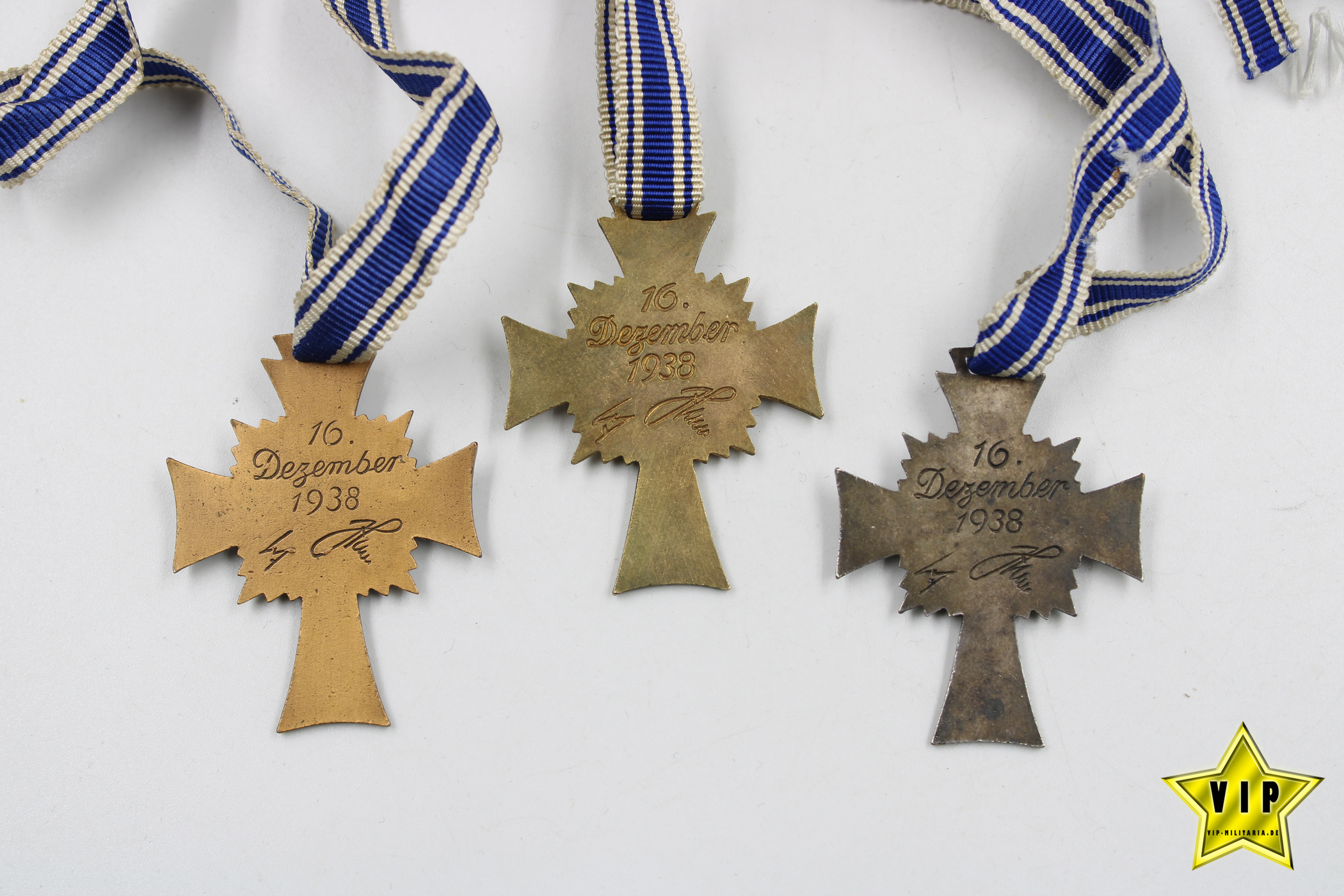 Mutterkreuz Gold+Silber+Bronze 