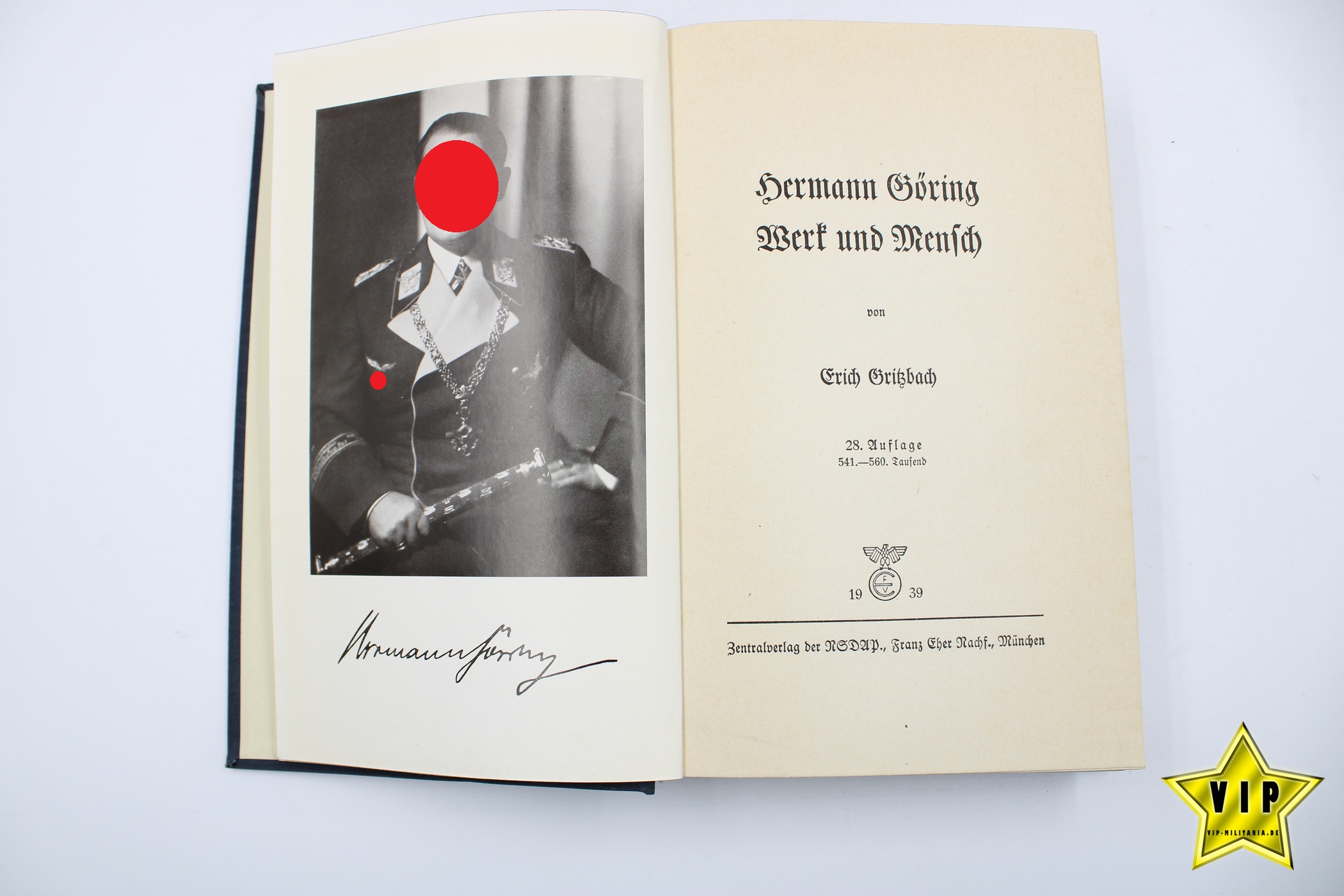 Hermann Göring Werk und Mensch 1939 mit Widmung