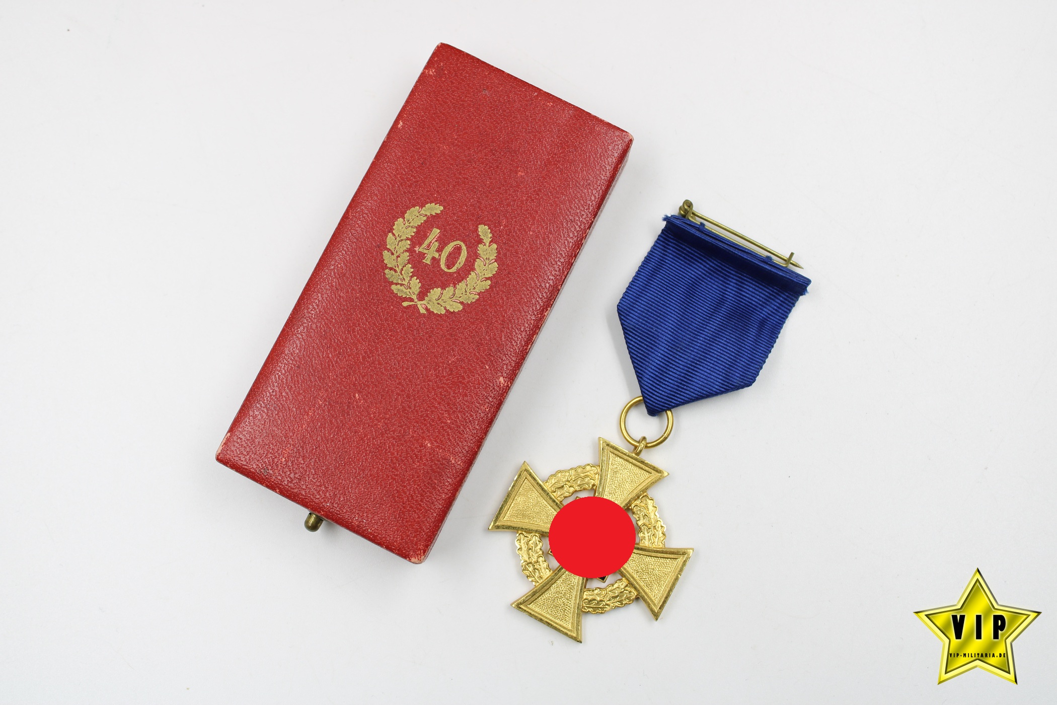 Treuedienst Ehrenzeichen in Gold 40 Jahre im Etui Hersteller Deschler & Sohn, München 