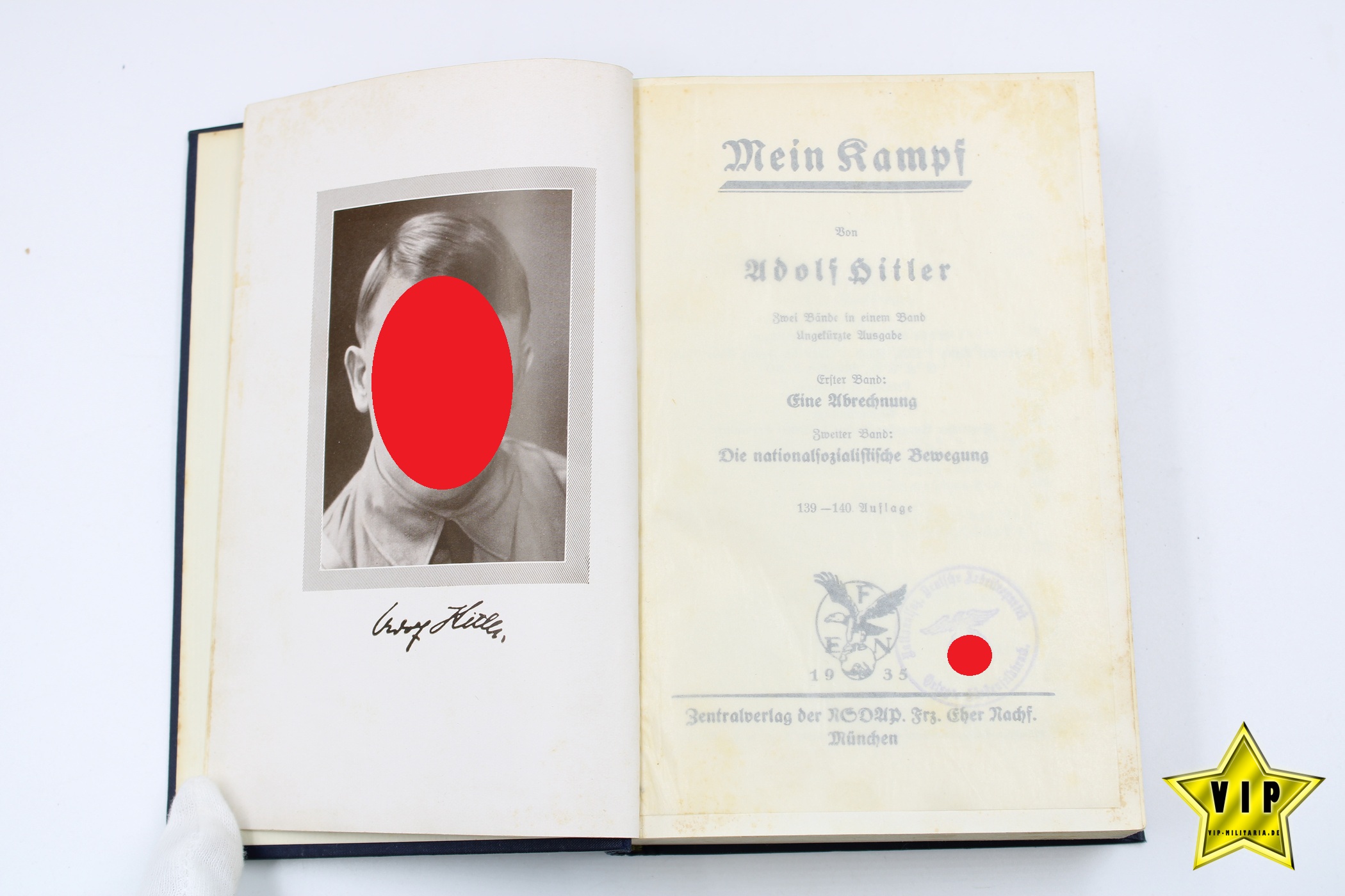Mein Kampf 1935 mit Ortsgruppenstempel Fürstenfeldbruck