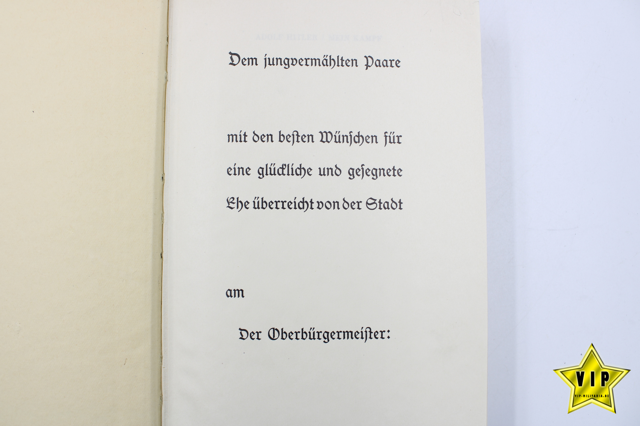 Mein Kampf 1942 in Lateinschrift mit blanko Widmung Seite