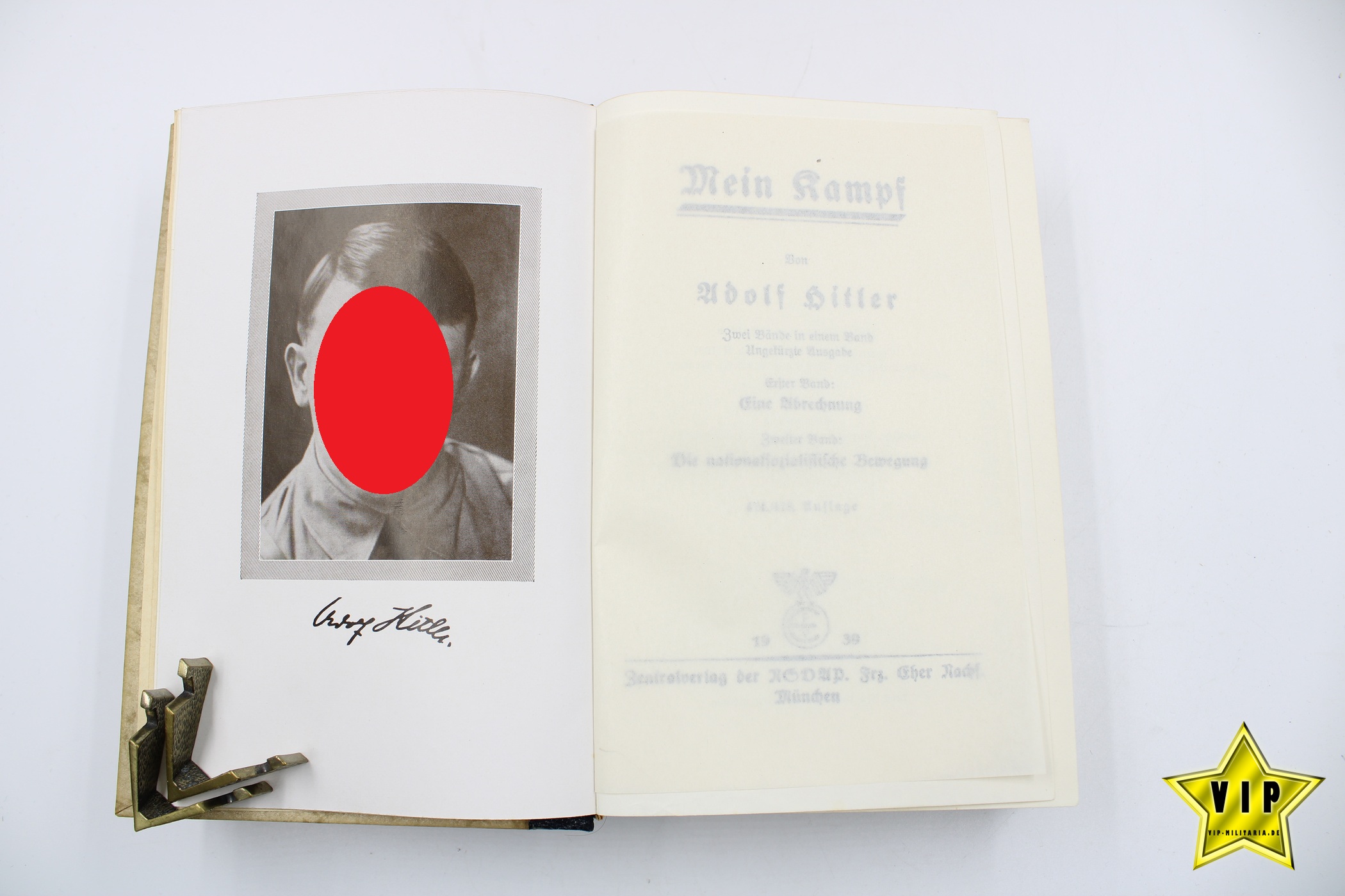 Mein Kampf 1939 Hochzeitsausgabe mit Stadtwappen München im Schuber