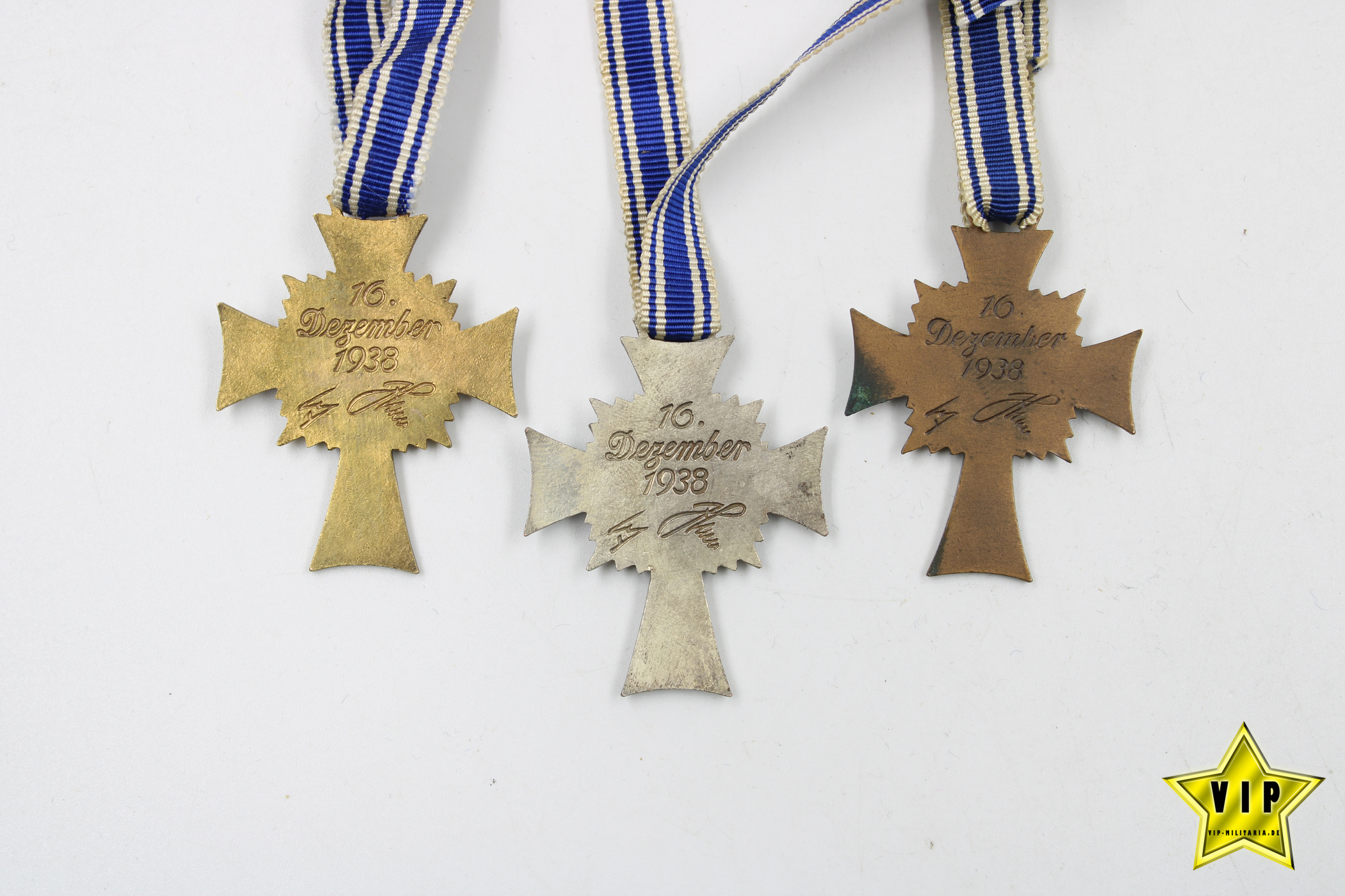 Mutterkreuz Gold+Silber+Bronze