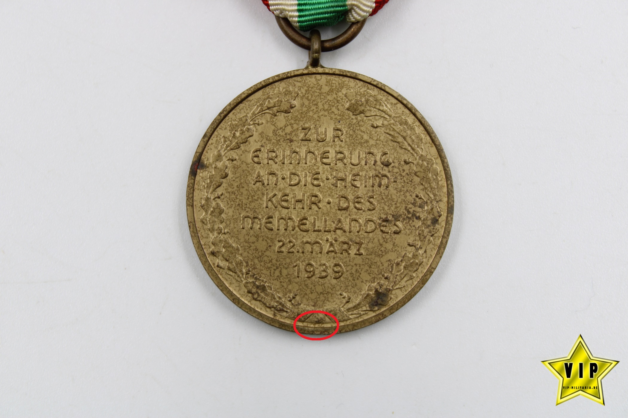 Memelland Medaille 1939 Hersteller H.C. im Etui