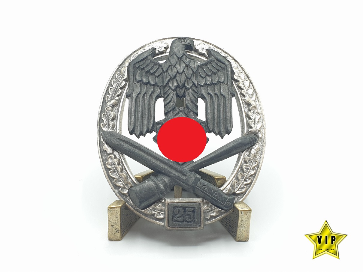 Allgemeines Sturmabzeichen in Silber mit Einsatzzahl 25 Allgemeines Sturmabzeichen in Silber mit Einsatzzahl 25