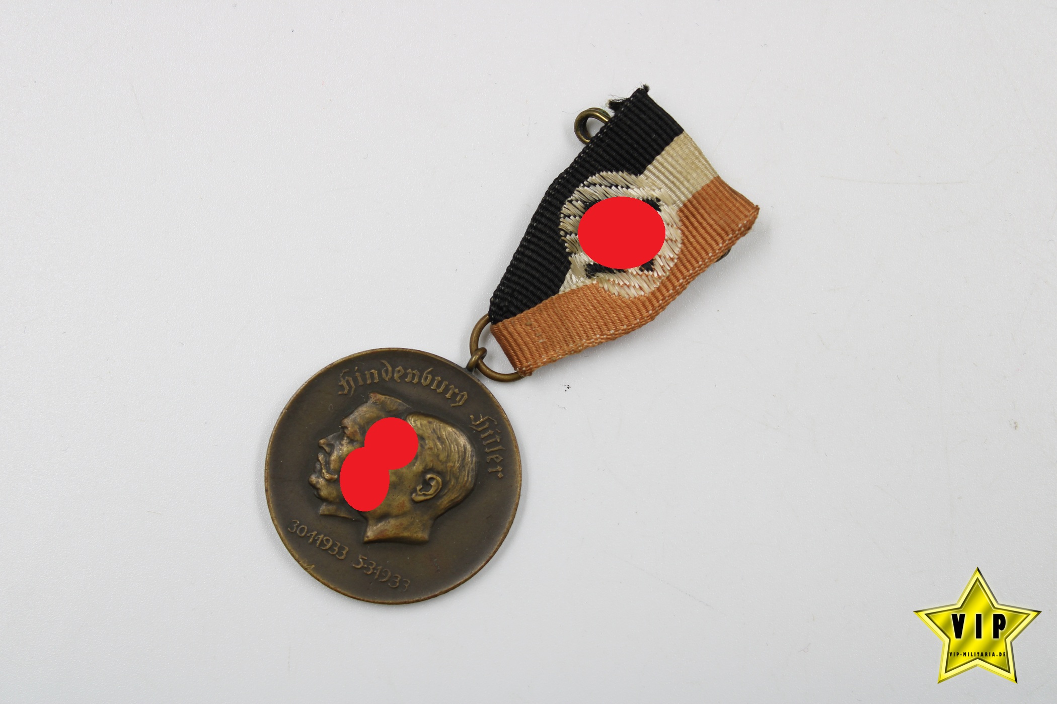 NSDAP Bronzemedaille Adolf Hitler-Hindenburg 1933 