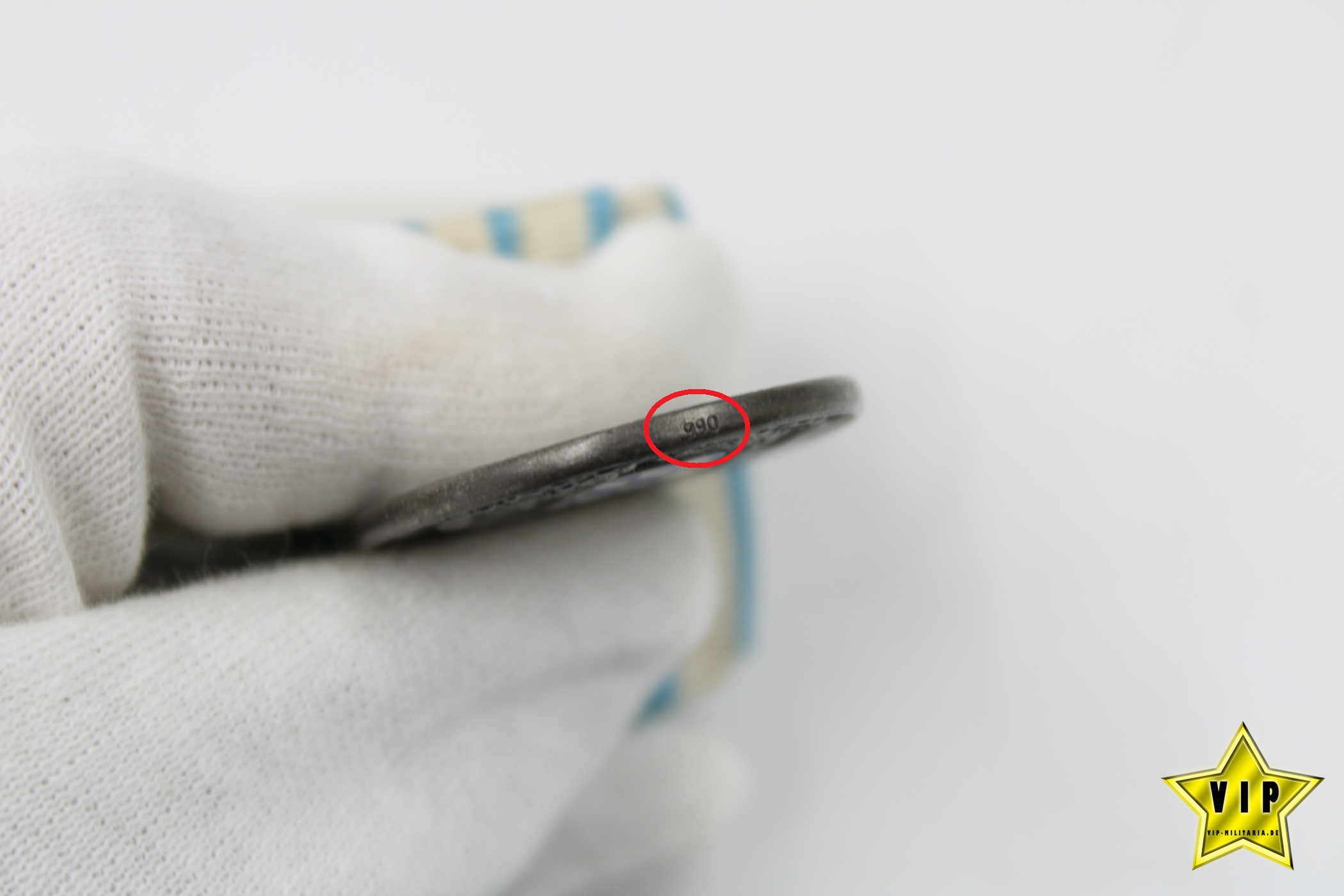 Treudienstabzeichen der Bayerischen Industrie im Etui mit Miniatur in Silber