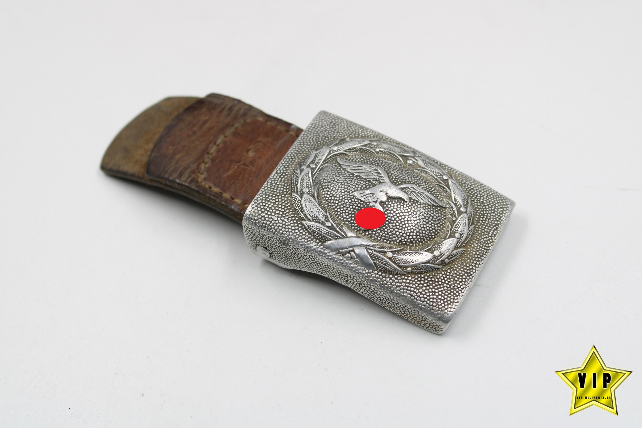 Luftwaffe Koppelschloss mit Lederzunge und Hersteller