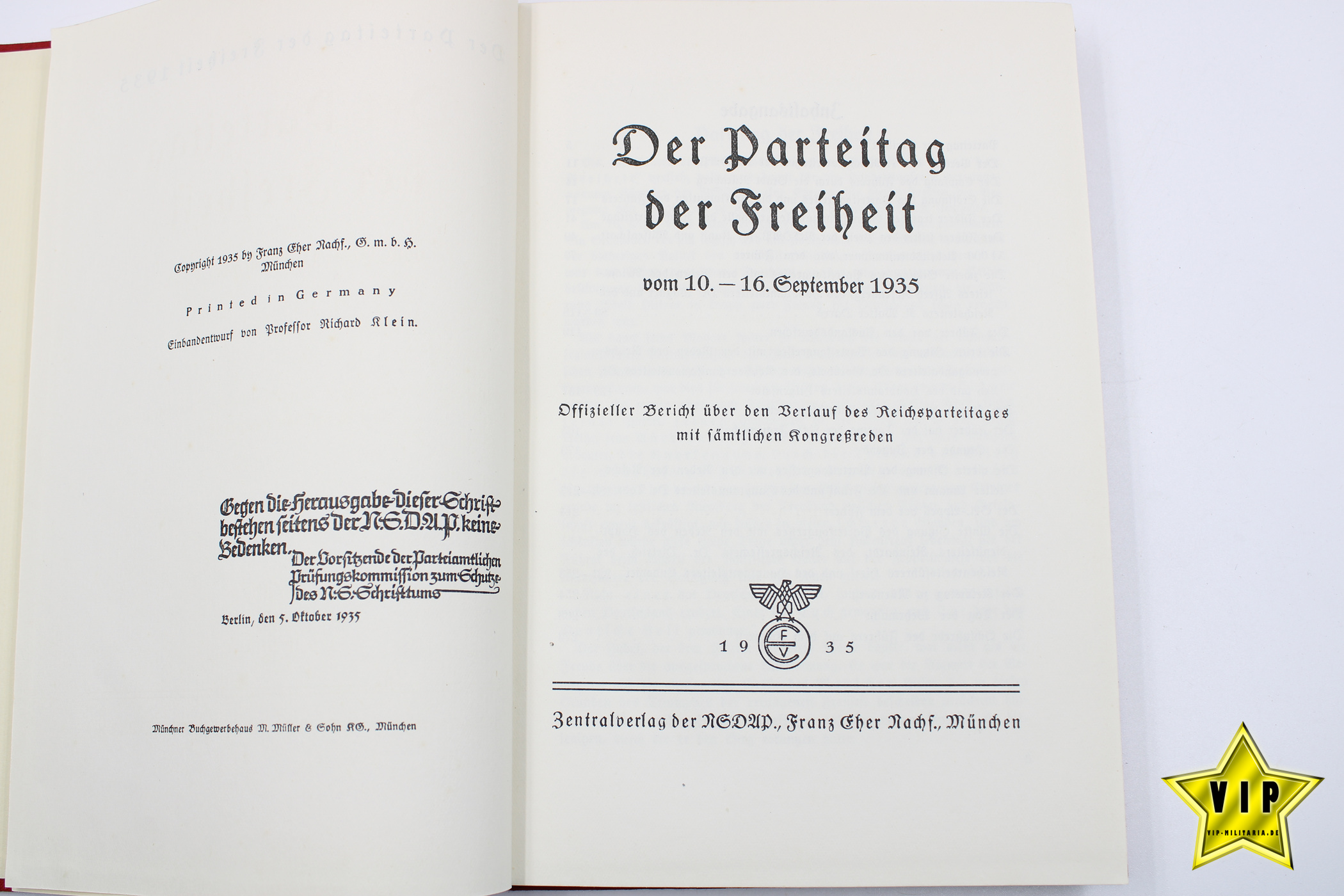 Der Parteitag der Freiheit 1935 Buch der Reichsparteitage