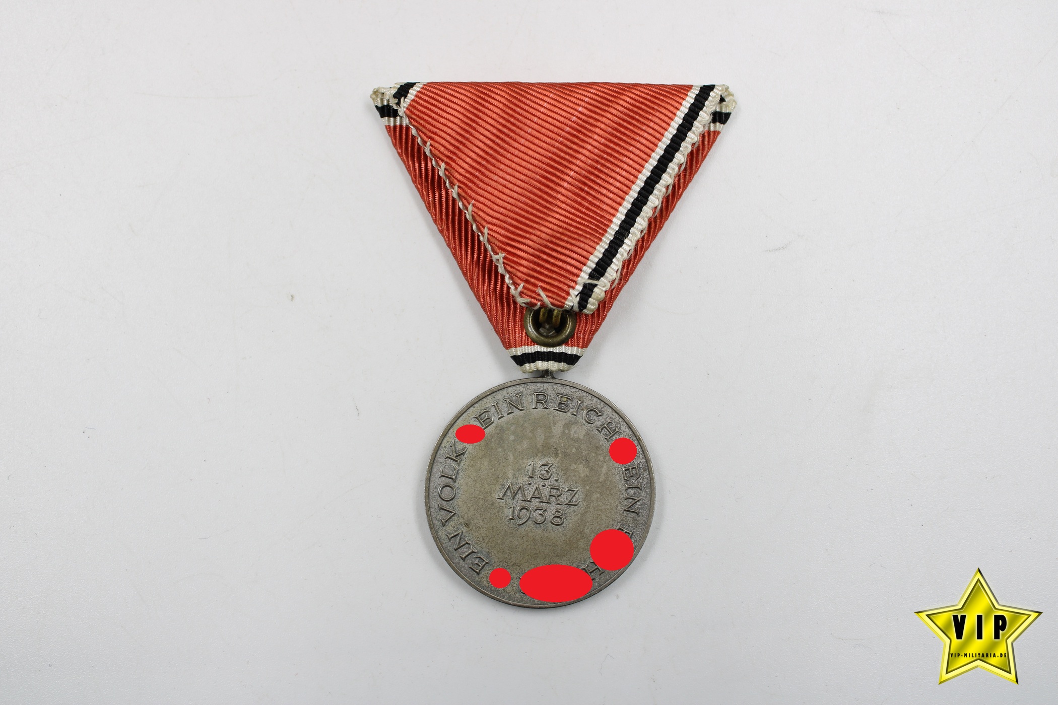 Anschluss Medaille 13. März 1938 Österreich an Dreiecksband