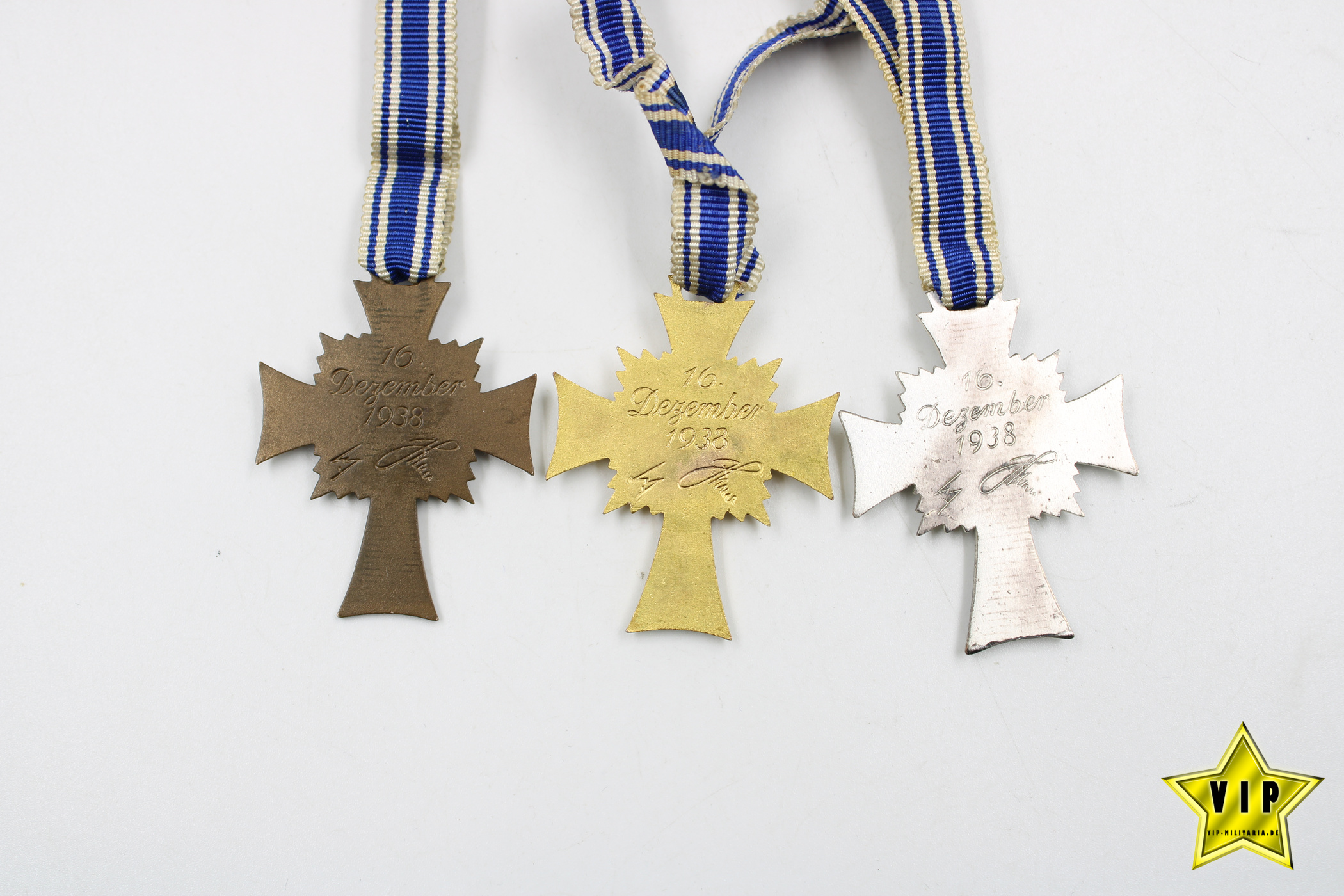 Mutterkreuz Gold+Silber+Bronze 