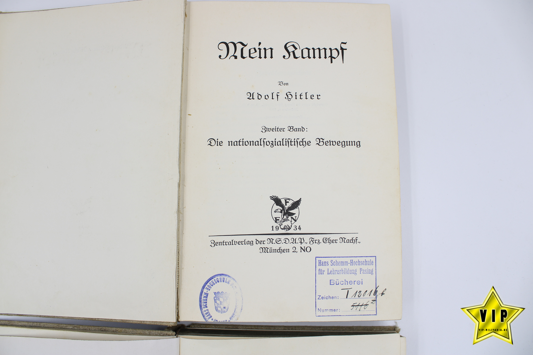 Mein Kampf Geschenkausgabe 2 Bände von 1934 Band 1 + 2 Bücherei Ausgabe