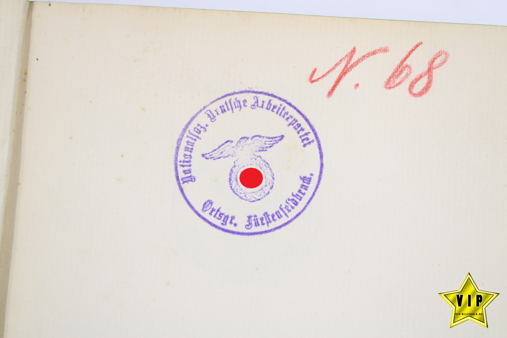 Mein Kampf 1935 mit Ortsgruppenstempel Fürstenfeldbruck
