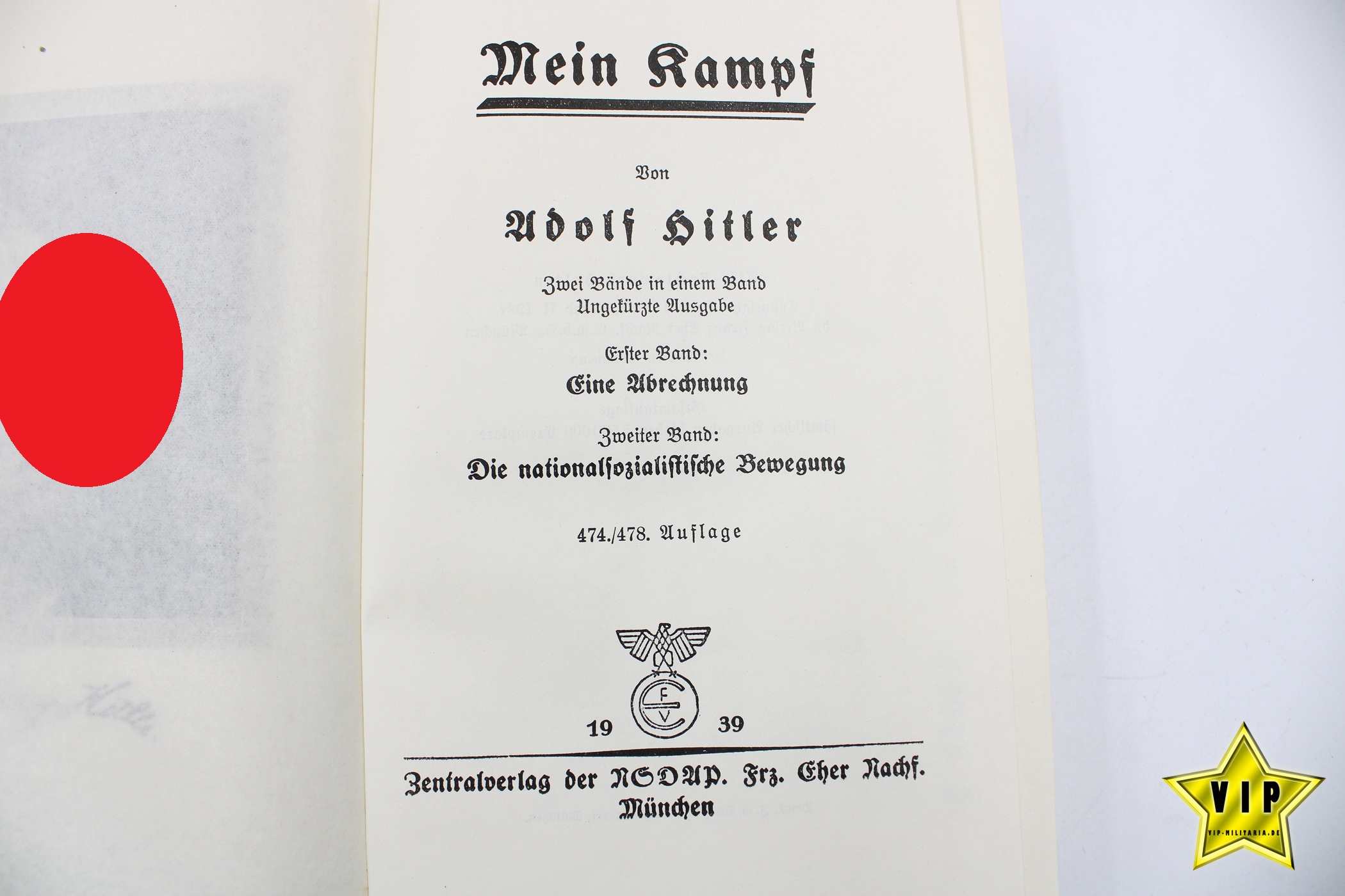 Mein Kampf 1939 Hochzeitsausgabe mit Stadtwappen München im Schuber