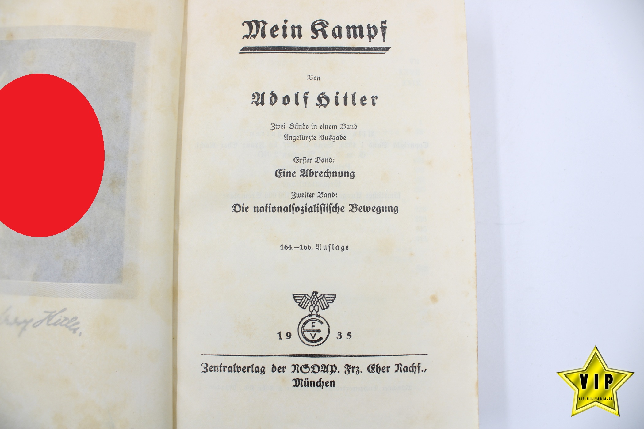 Mein Kampf 1935 Volksausgabe mit Widmung