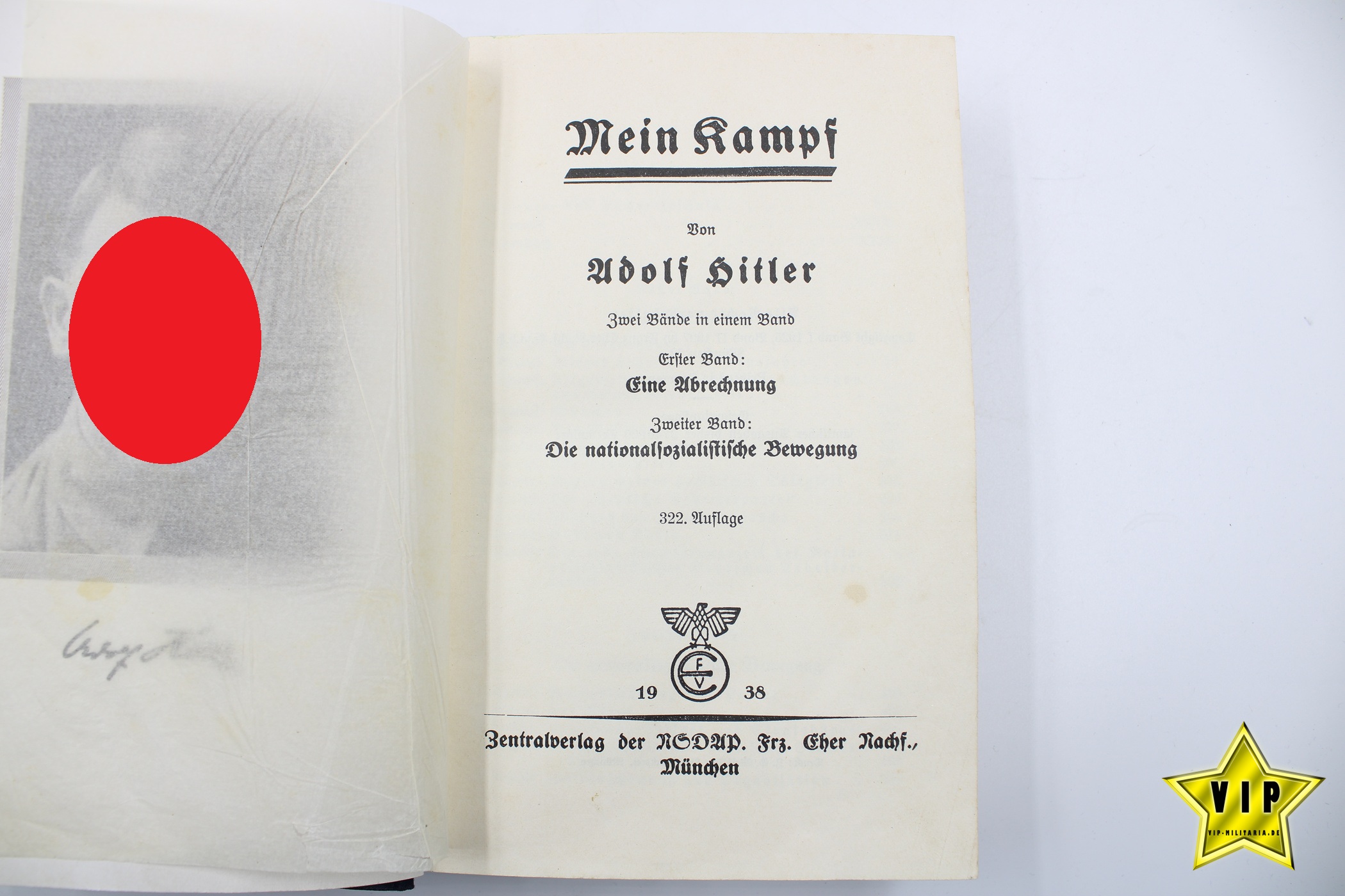 Mein Kampf Volksausgabe 1938 mit Schutzumschlag