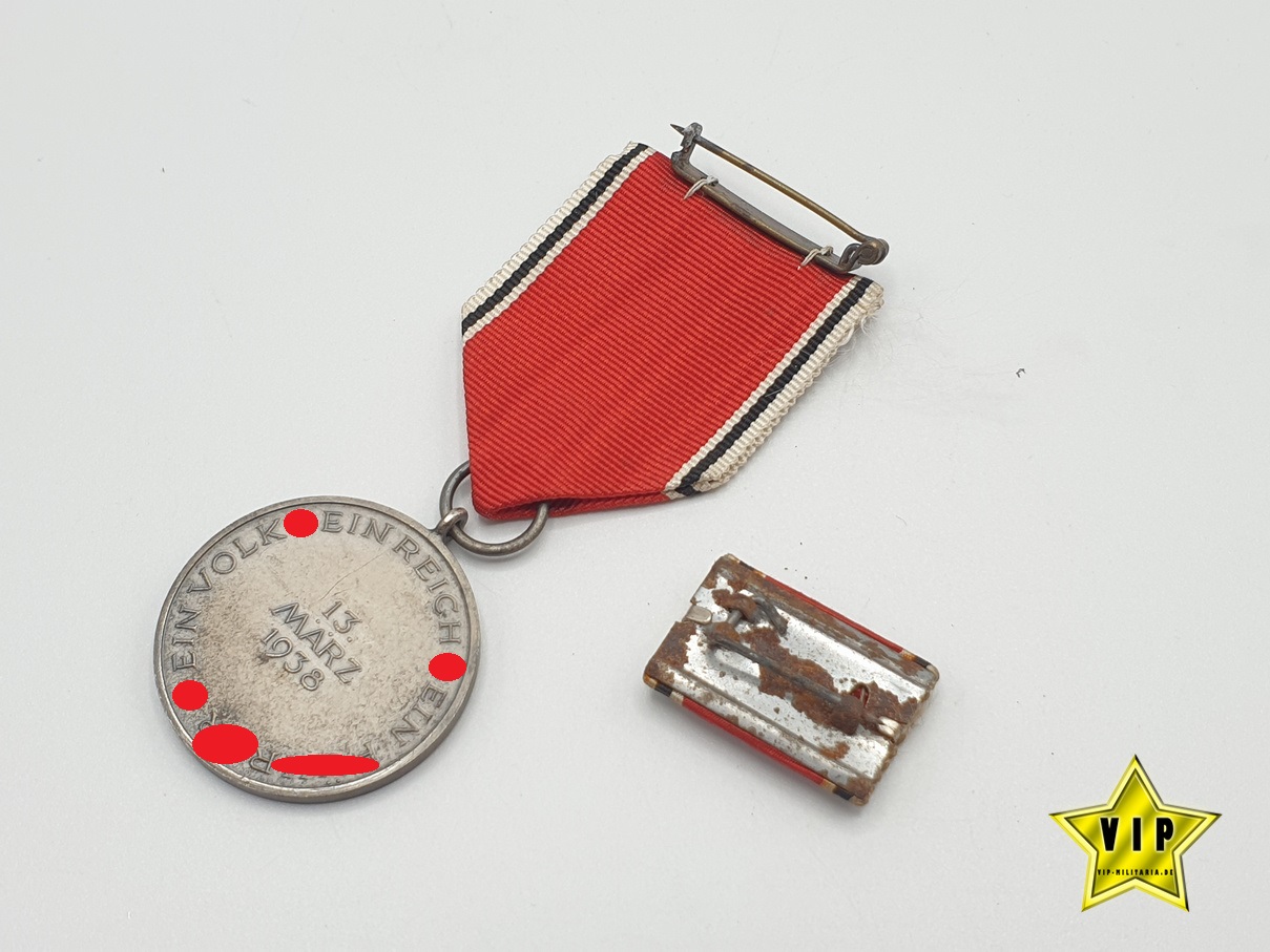 Anschluss Medaille 13. März 1938 Österreich + Bandspange