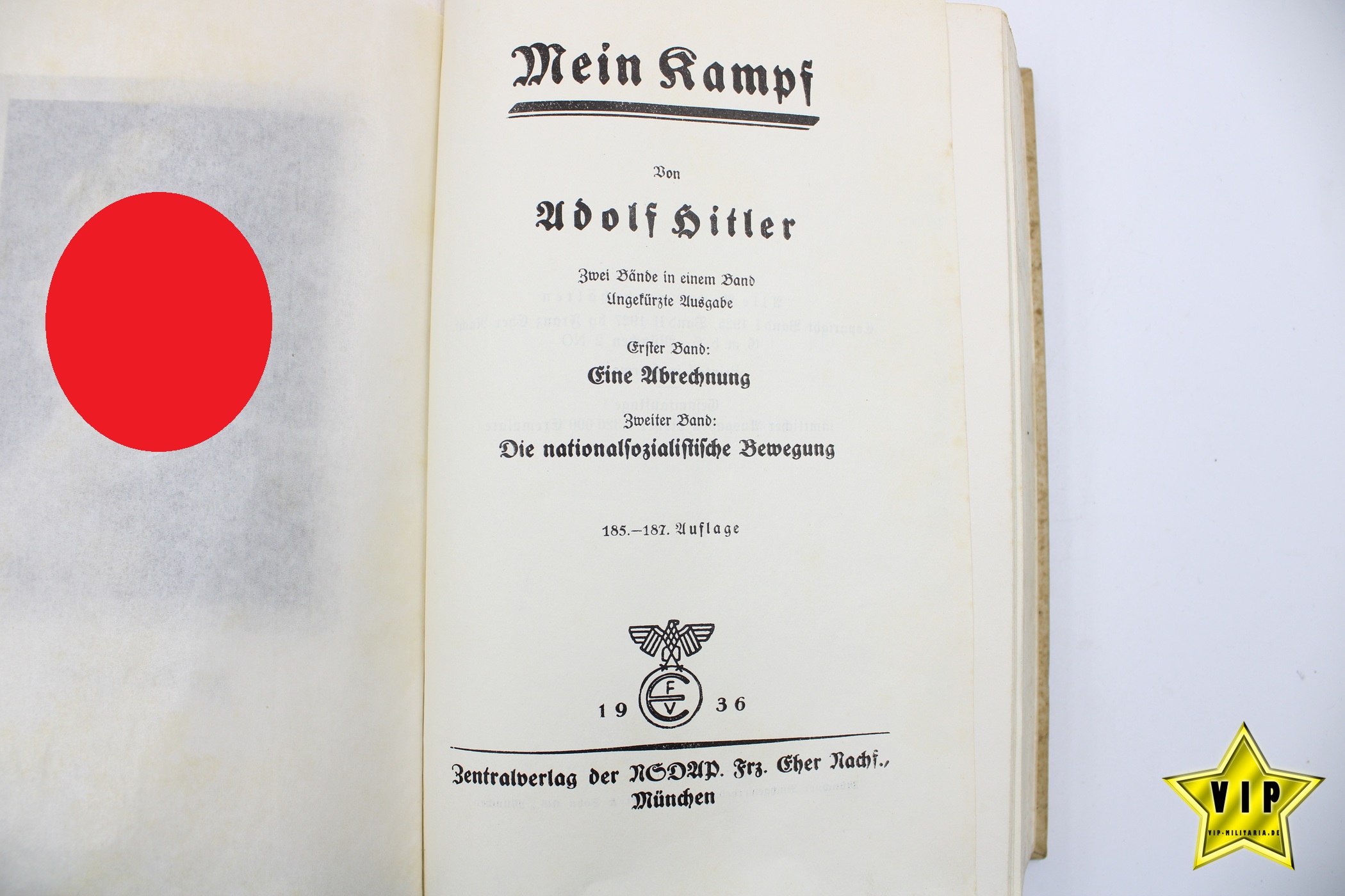 Mein Kampf 1936 Hochzeitsausgabe mit Widmung & Goldschnitt